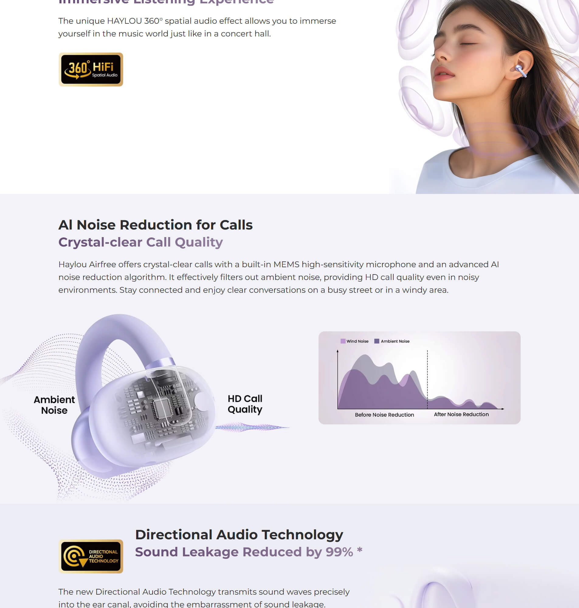 HAYLOU Airfree CLIP ON earbuds