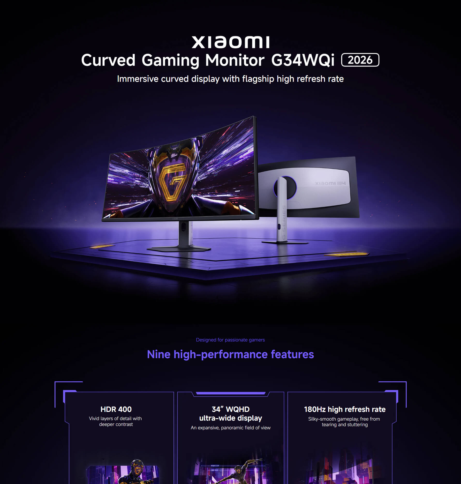 Xiaomi Curved Gaming Monitor G34WQi 2026