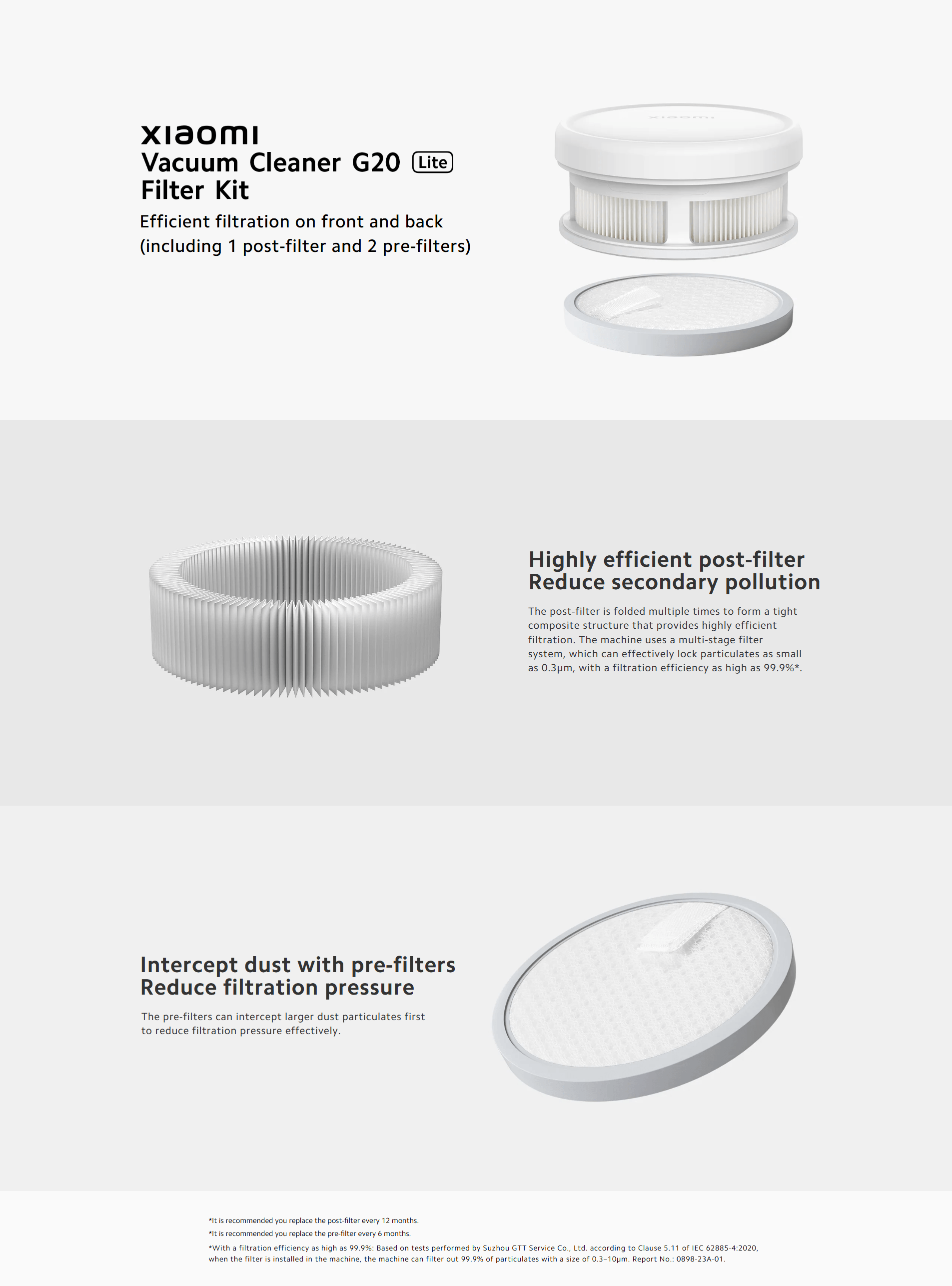 Xiaomi Vacuum Cleaner G20 Lite Filter Kit
