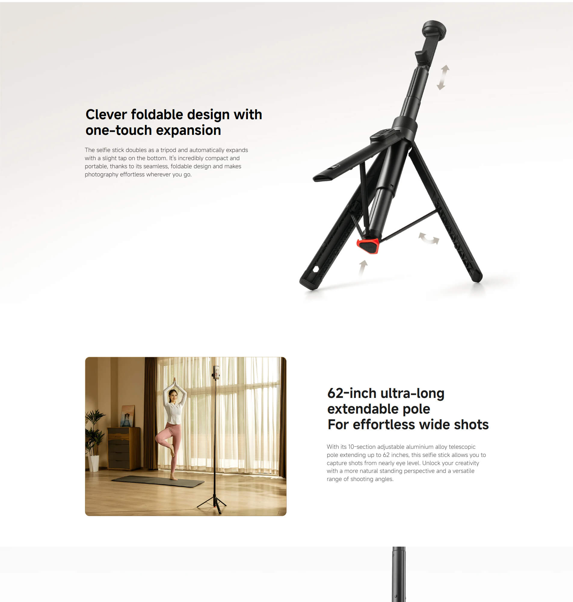 Xiaomi Zoom Floor Selfie Stick Tripod 62