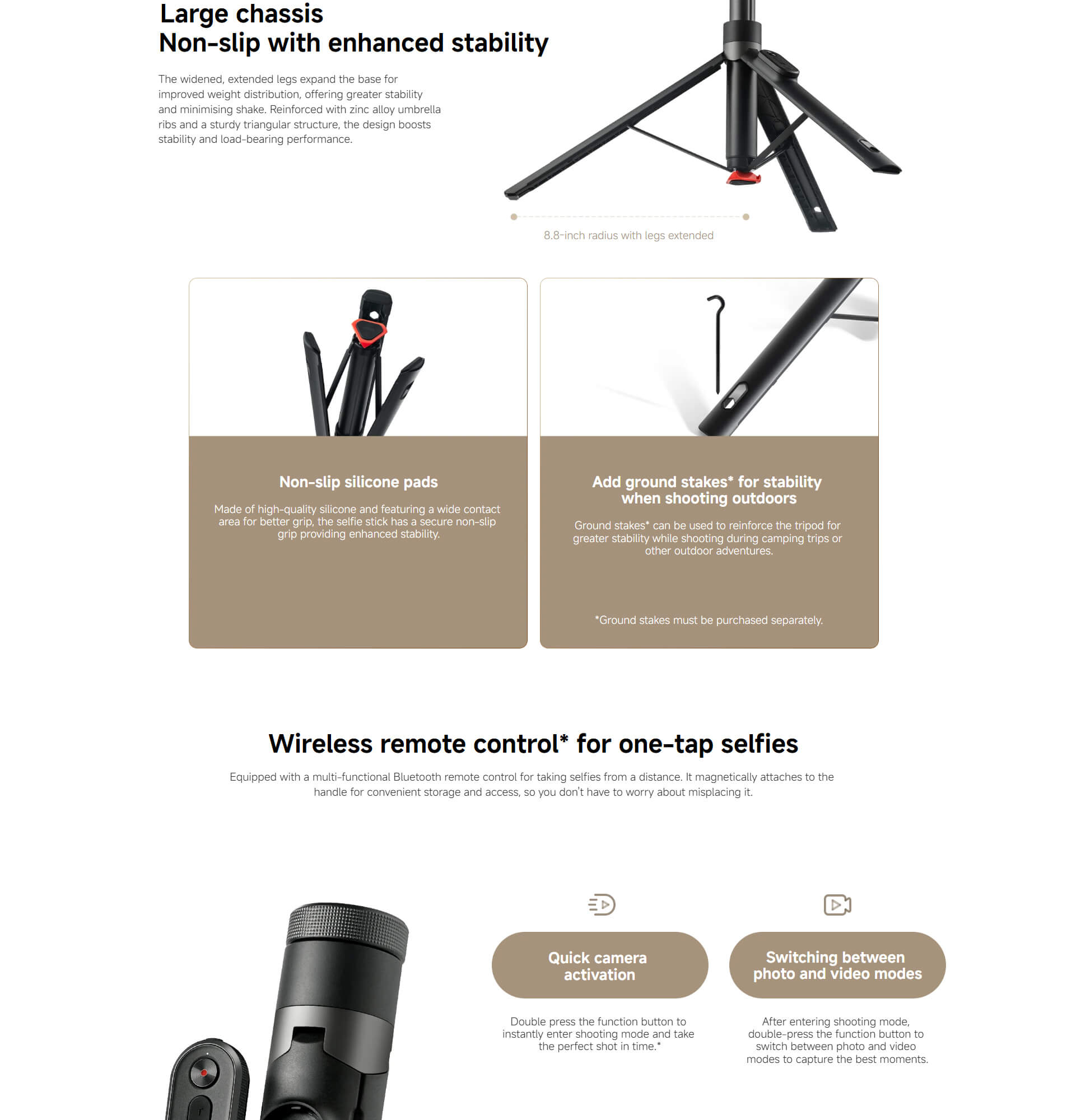 Xiaomi Zoom Floor Selfie Stick Tripod 62