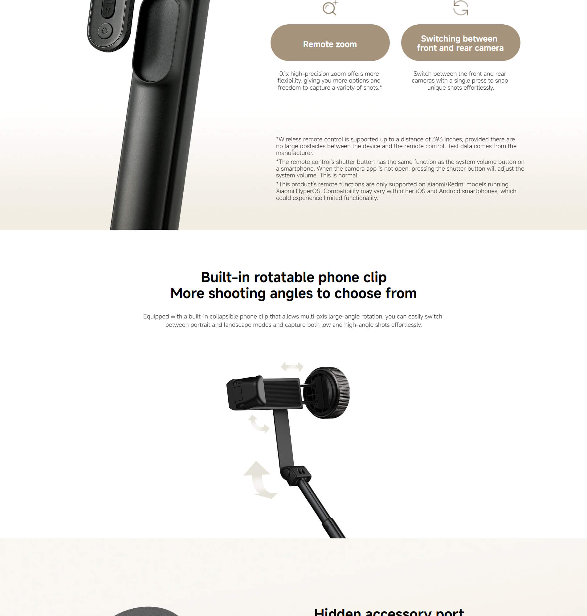 Xiaomi Zoom Floor Selfie Stick Tripod 62