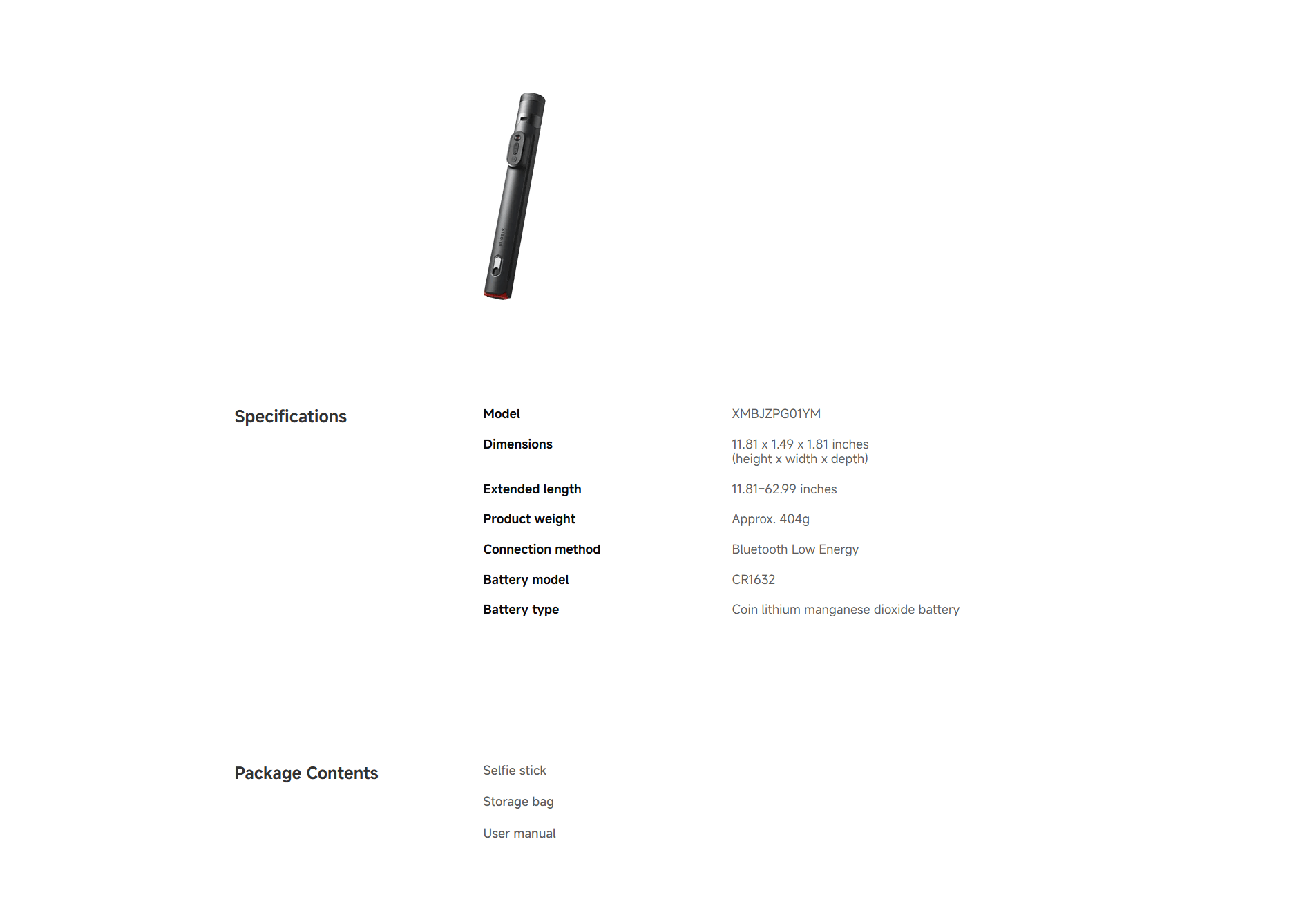 Xiaomi Zoom Floor Selfie Stick Tripod 62