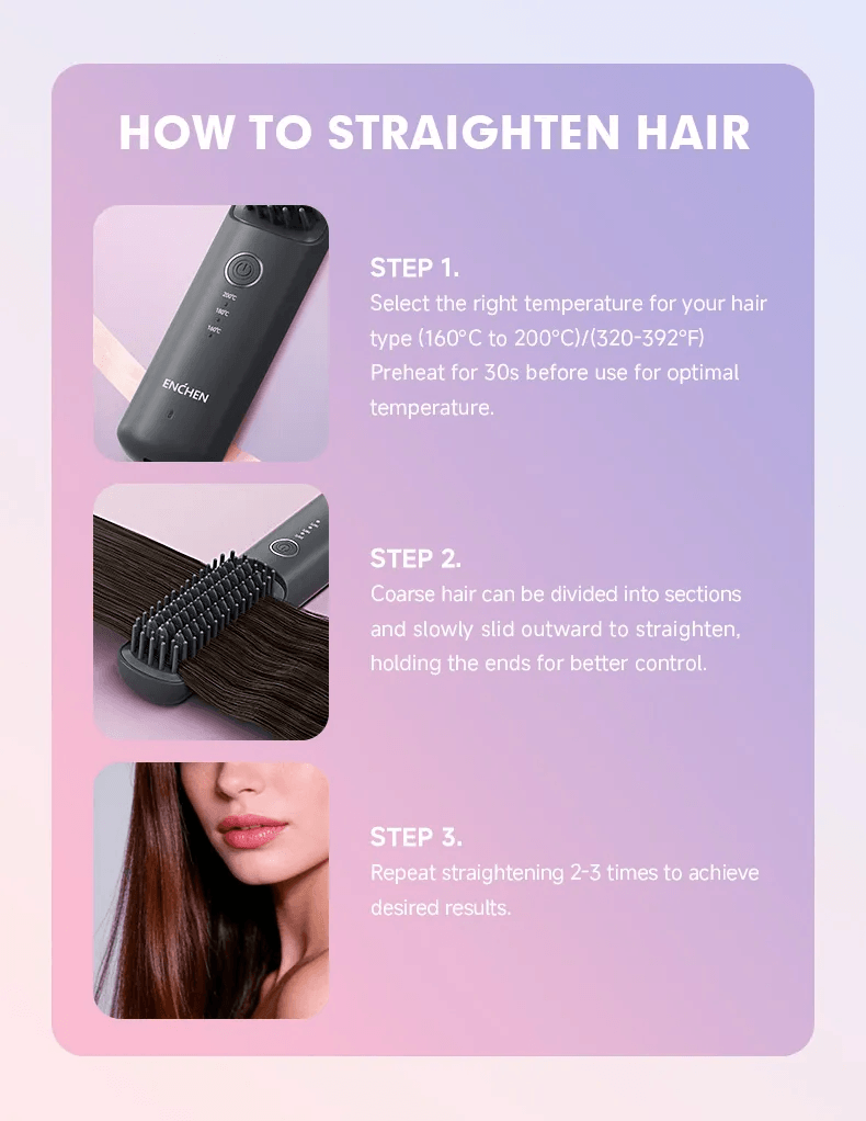ENCHEN H6 Cordless Hair Straightener Comb 2-in-1