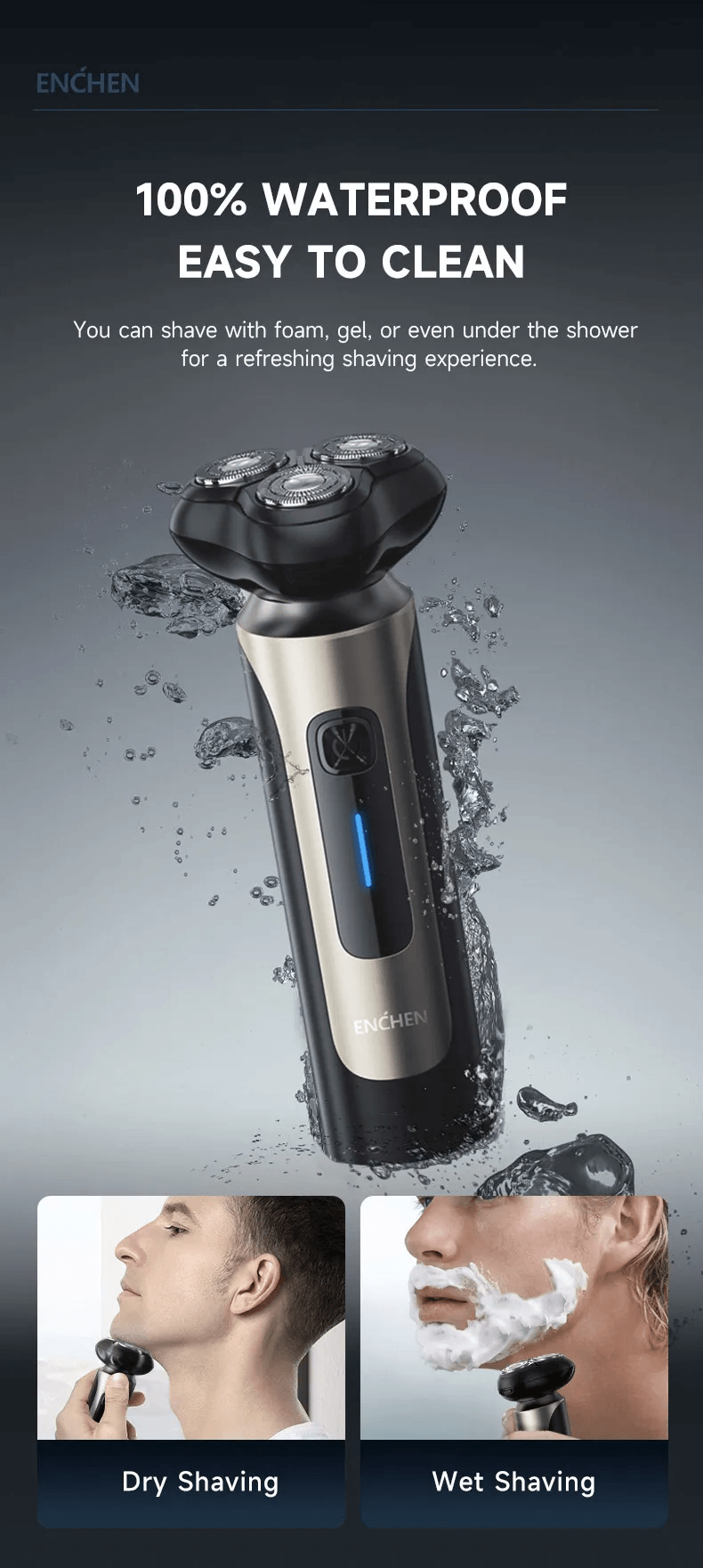 ENCHEN Blackstone 8 3D Rotary Electric Shaver with Pop-Up Trimmer
