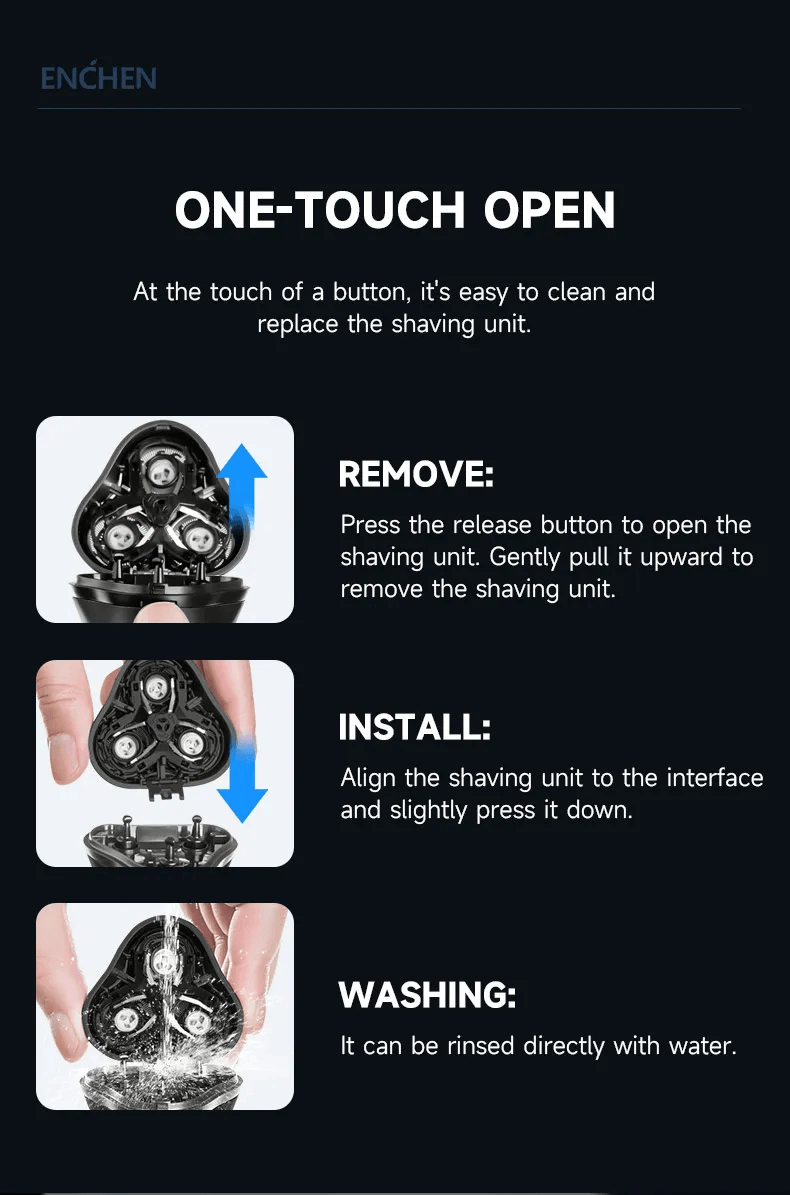 ENCHEN Blackstone 8 3D Rotary Electric Shaver with Pop-Up Trimmer