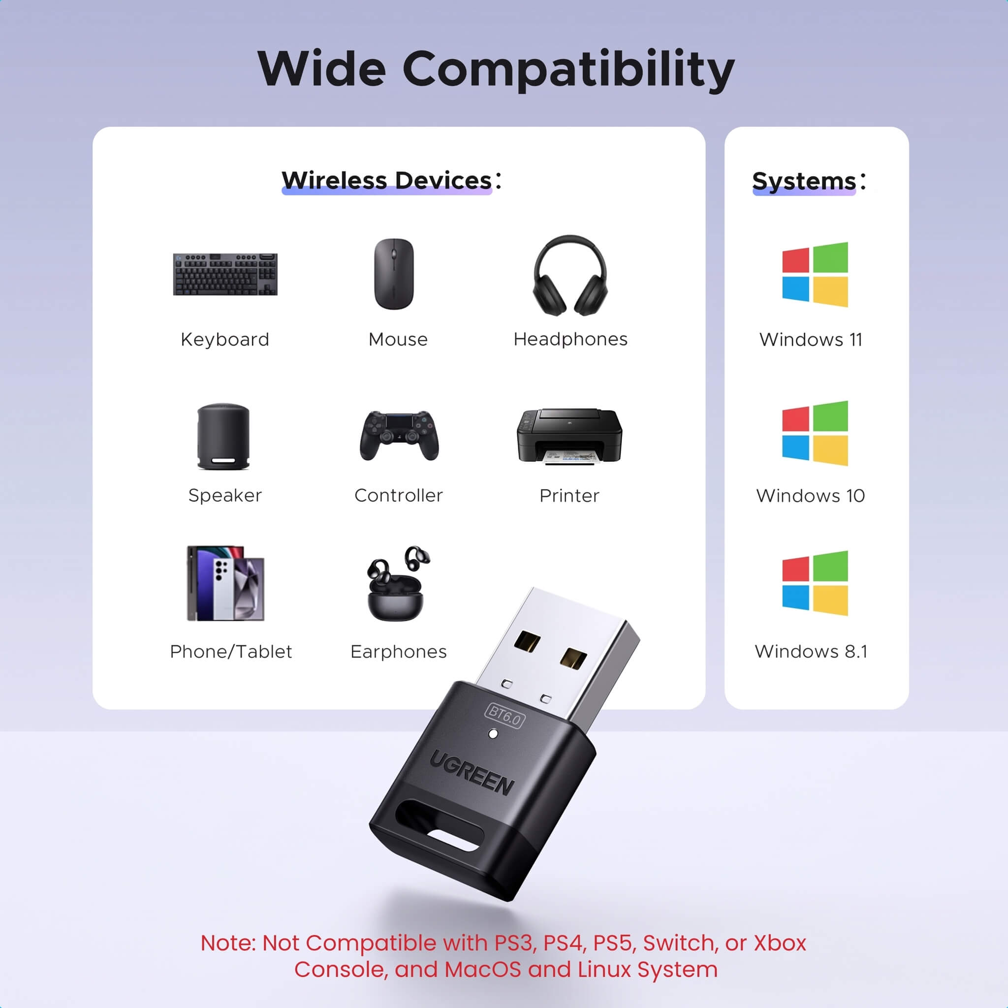 UGREEN USB Bluetooth 6.0 Adapter