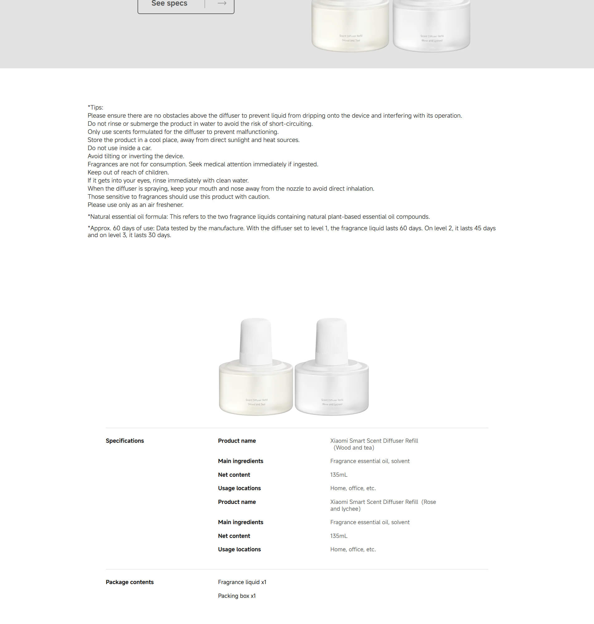 Xiaomi Smart Scent Diffuser Refill