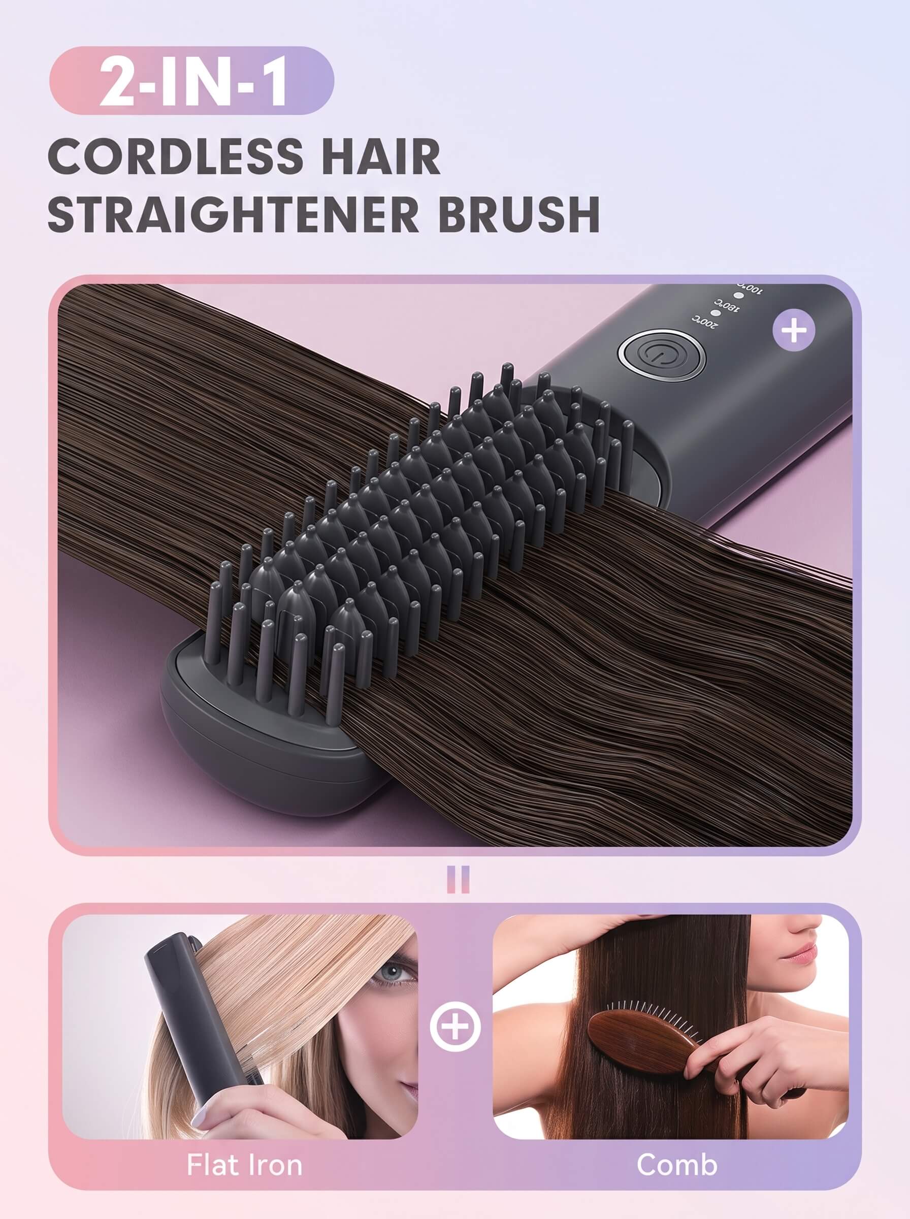 ENCHEN H6 Cordless Hair Straightener Comb 2-in-1