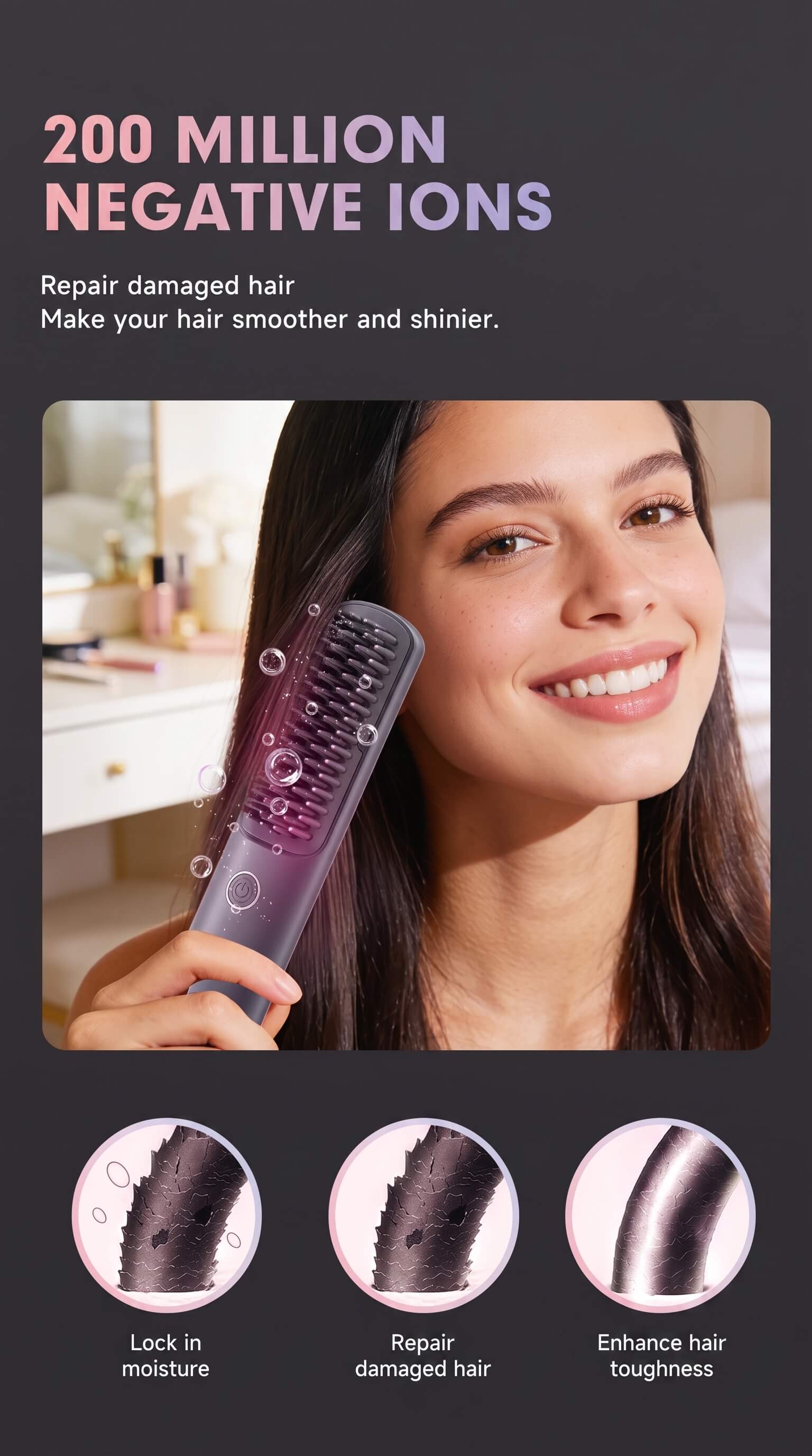 ENCHEN H6 Cordless Hair Straightener Comb 2-in-1