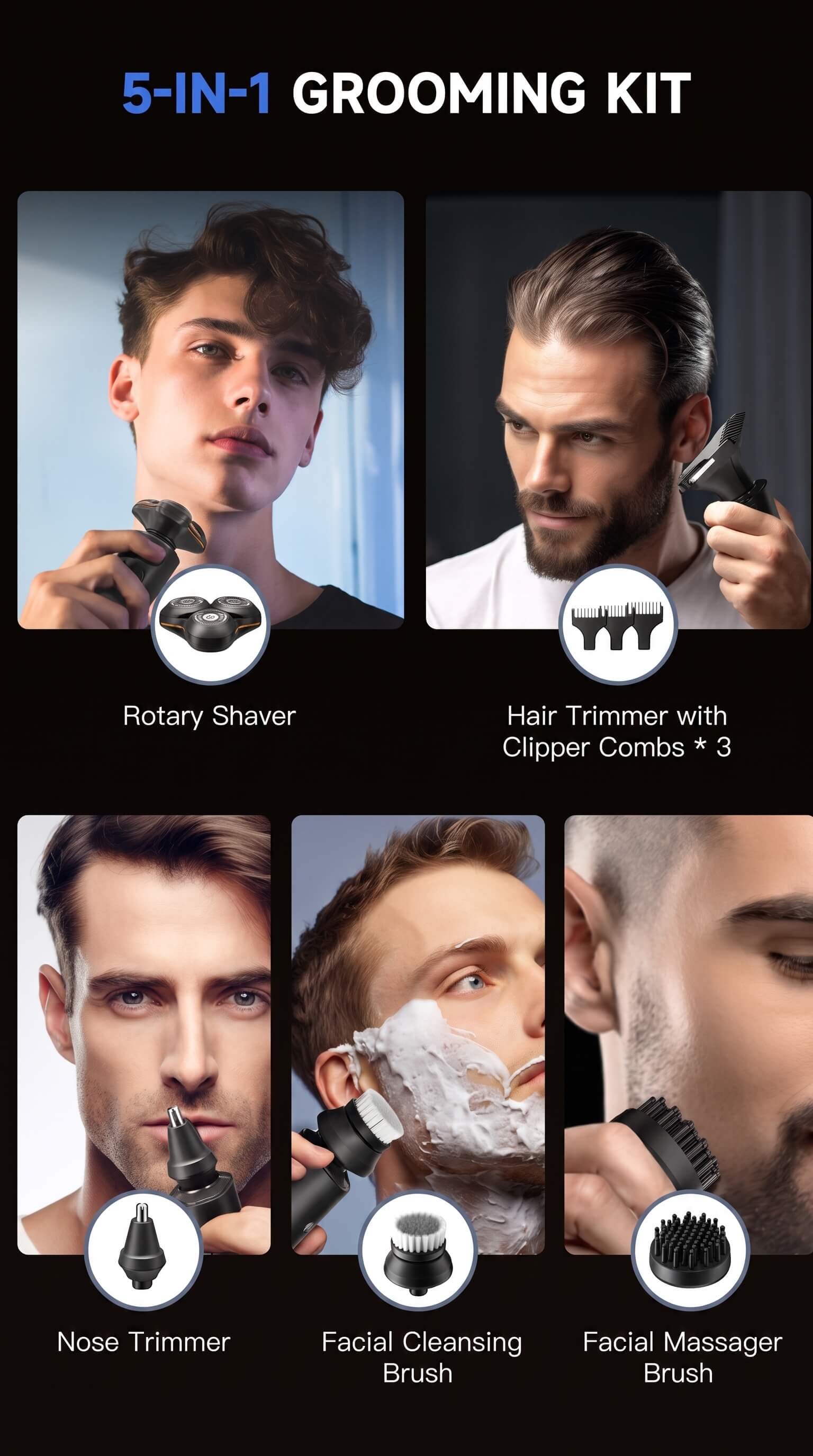 ENCHEN X8S-C 5-in-1 Electric Shaver & Grooming Kit