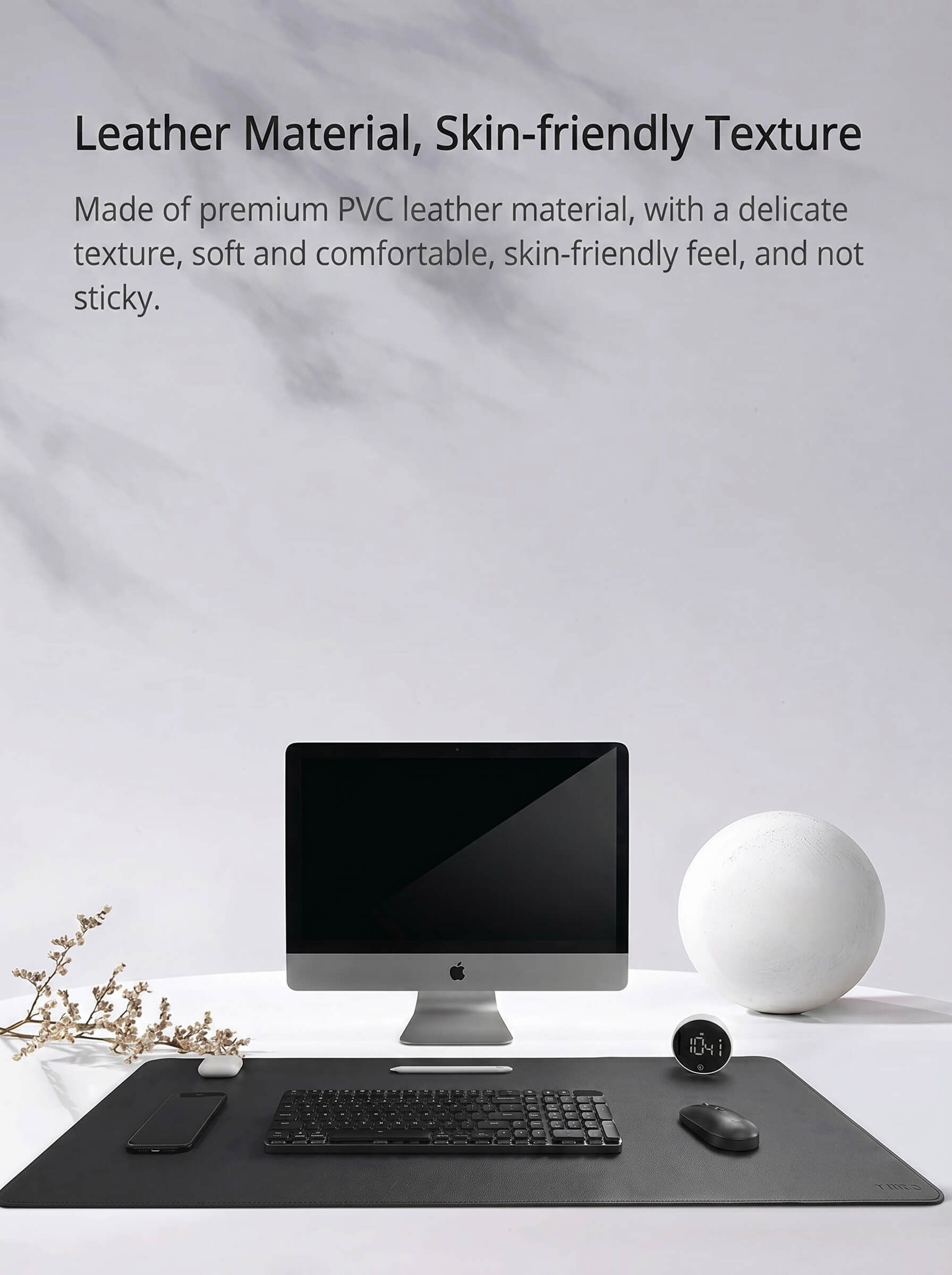 Miwu Solid Color Leather Texture Mouse Pad