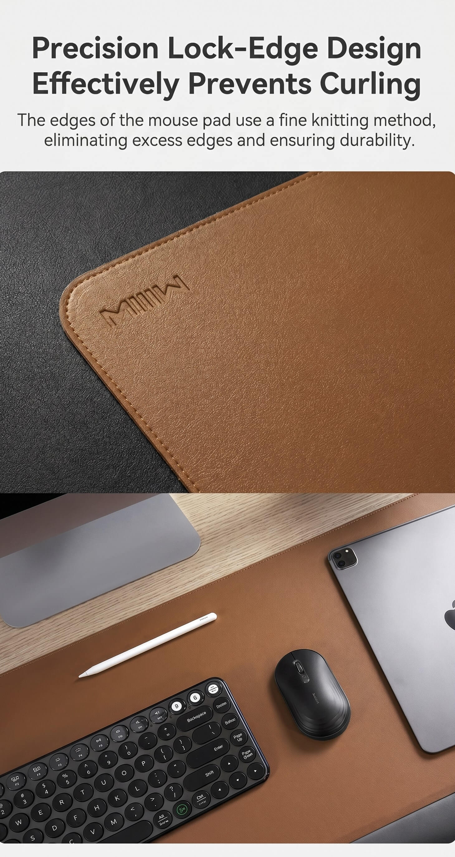 Miwu Solid Color Leather Texture Mouse Pad