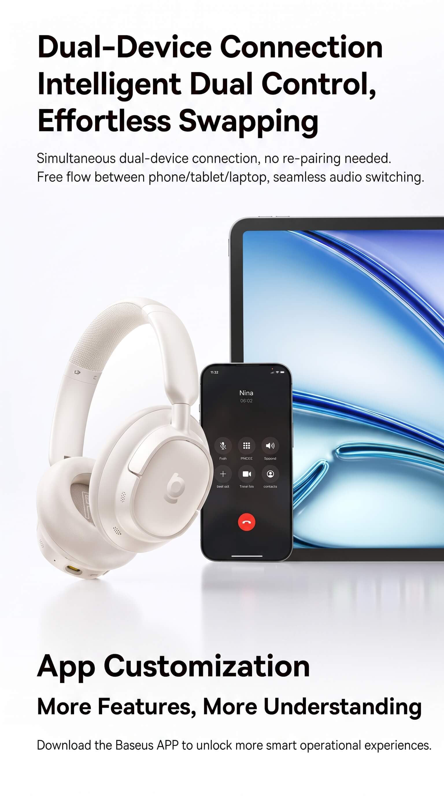 Baseus BH1 Active Noise Cancelling Bluetooth Headphones