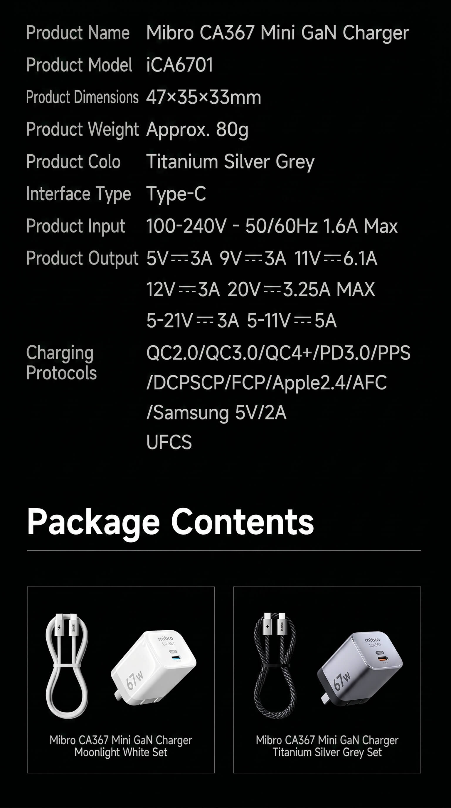 Miwu 67W Charger