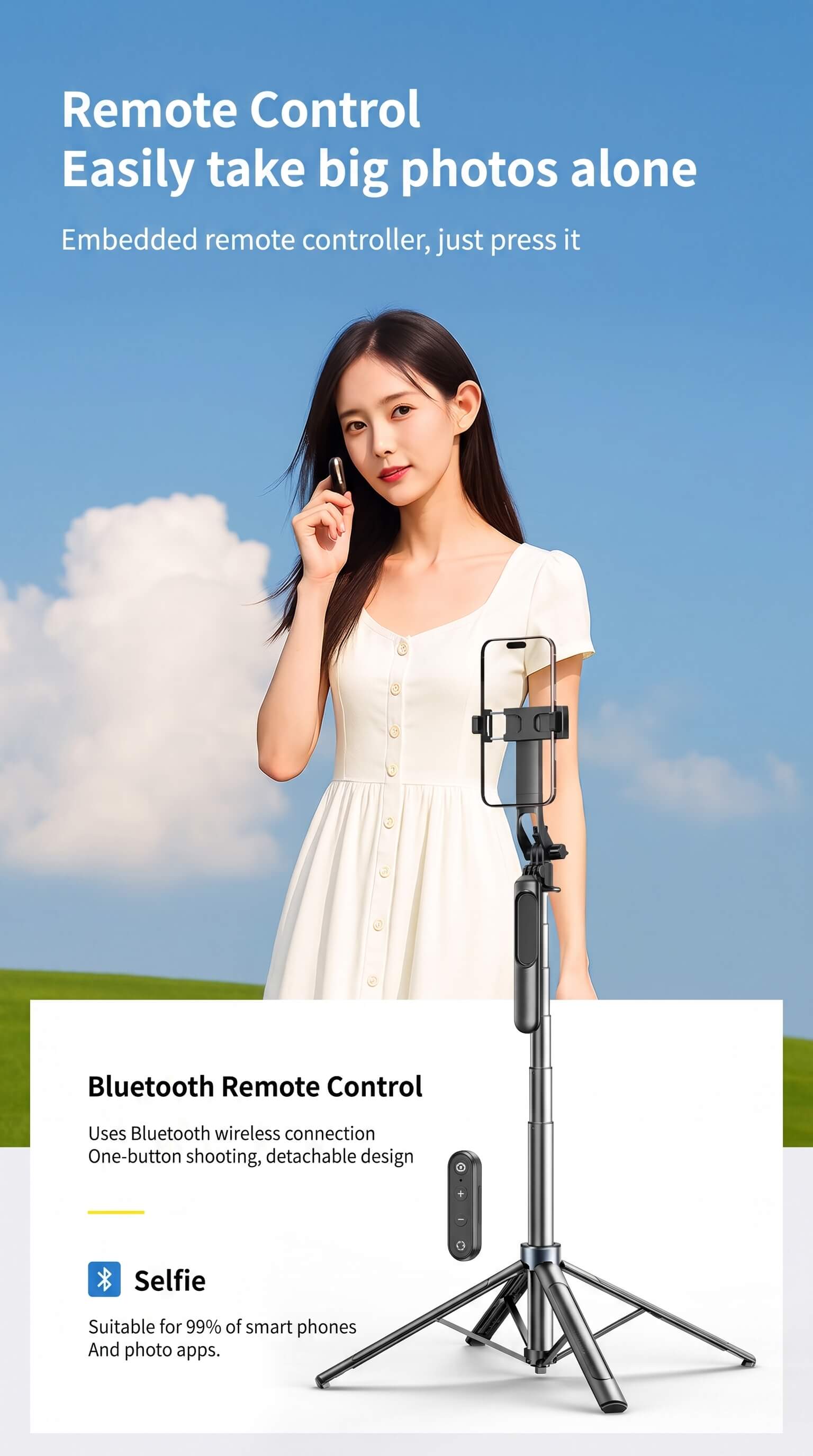 Diudiu Portable Floor Selfie Stick