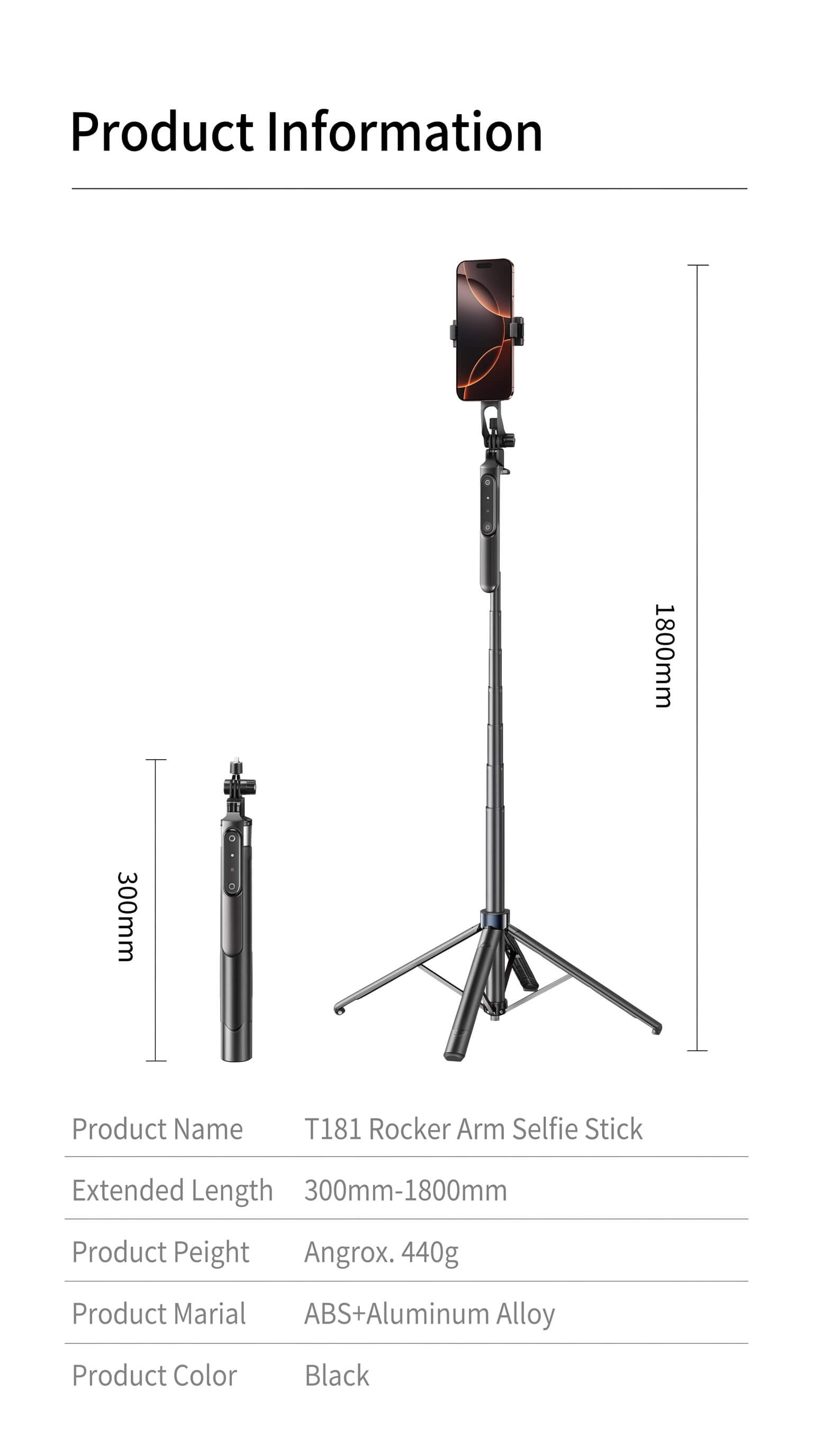 Diudiu Portable Floor Selfie Stick