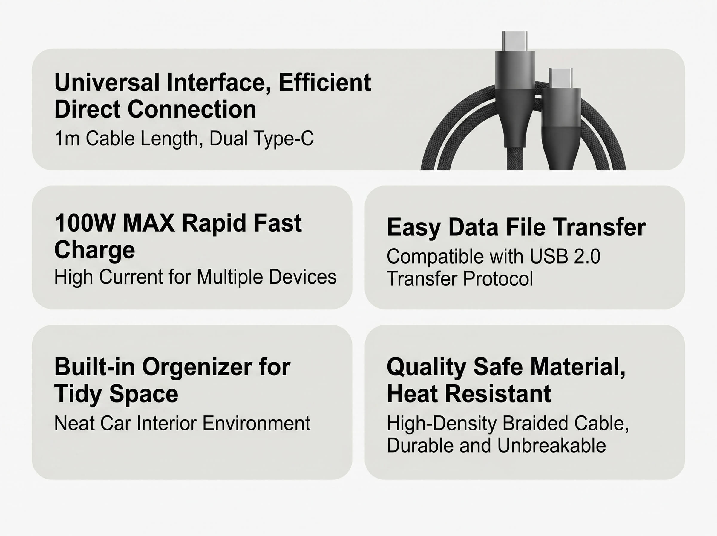 Xiaomi 6A Dual Type-C Braided Data Cable