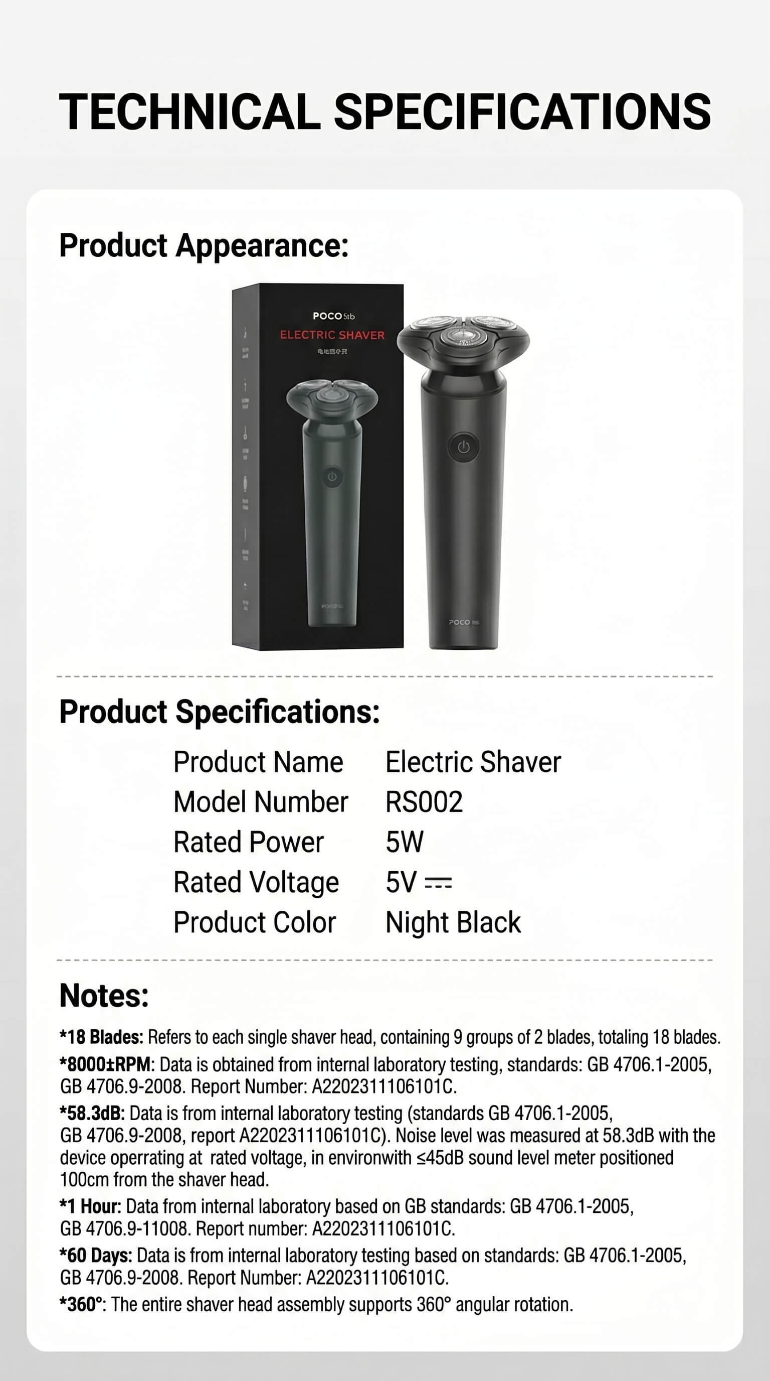 DOCO BlackRazor Electric Shaver