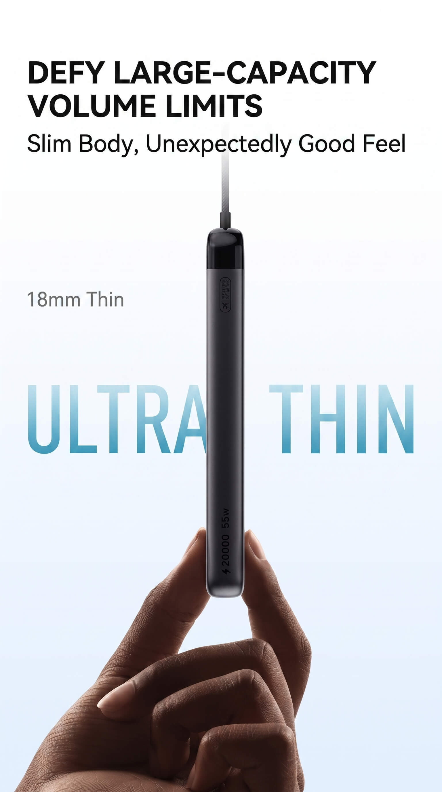 Miwu Ultra-thin Power Bank with Built-in Cable 20000mAh