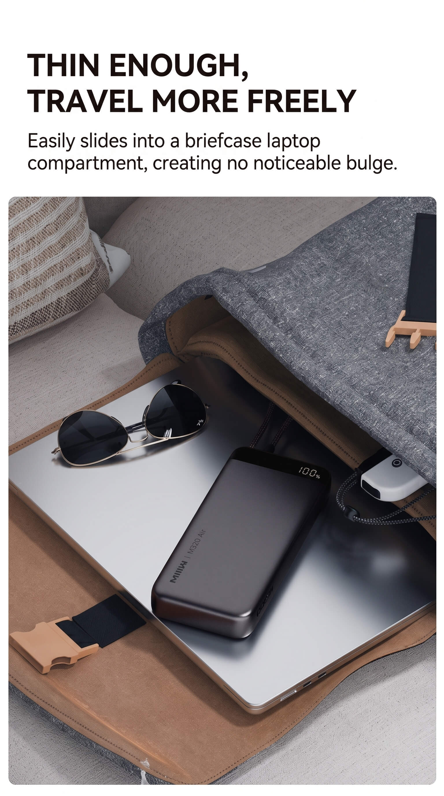 Miwu Ultra-thin Power Bank with Built-in Cable 20000mAh