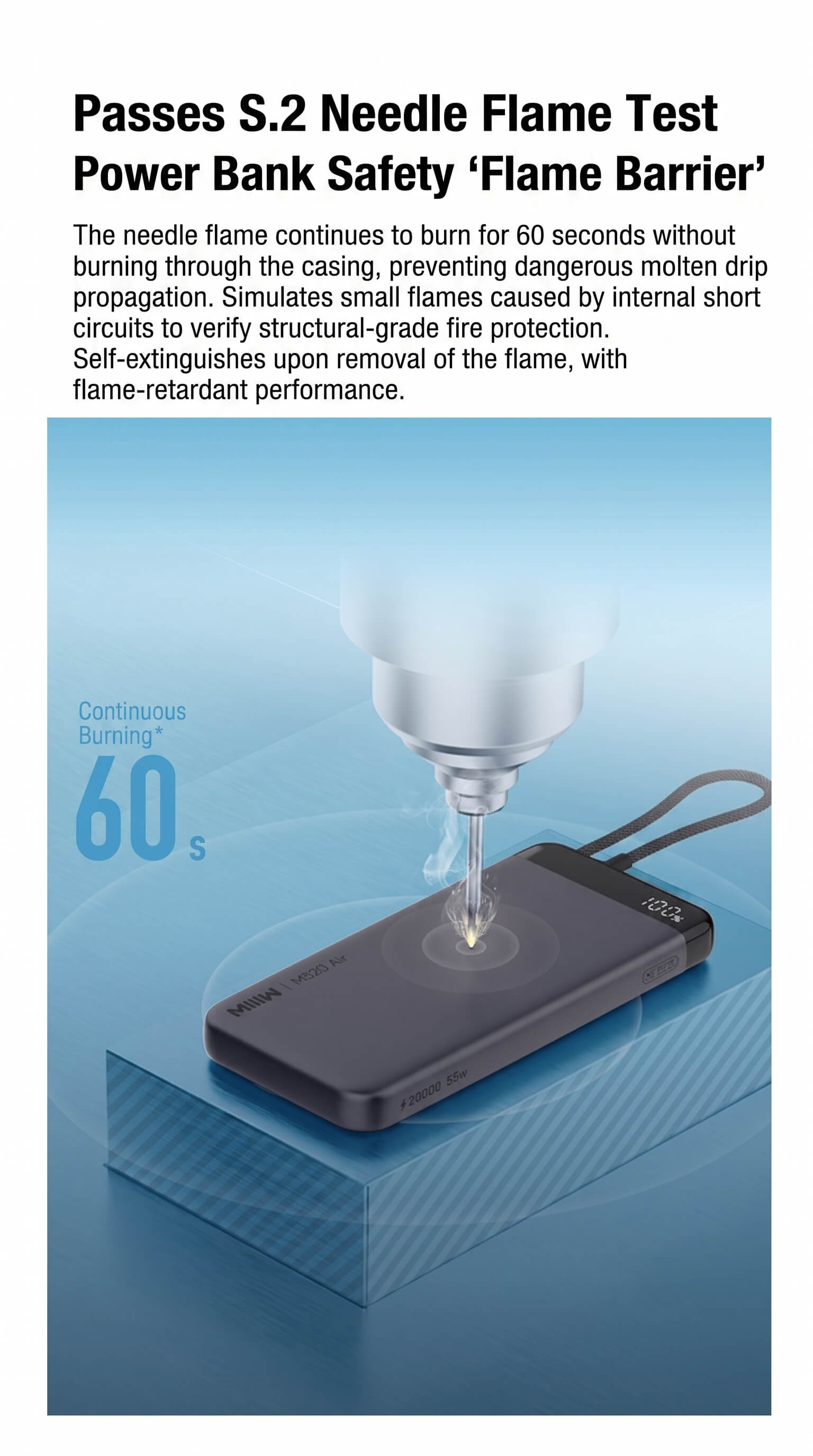 Miwu Ultra-thin Power Bank with Built-in Cable 20000mAh