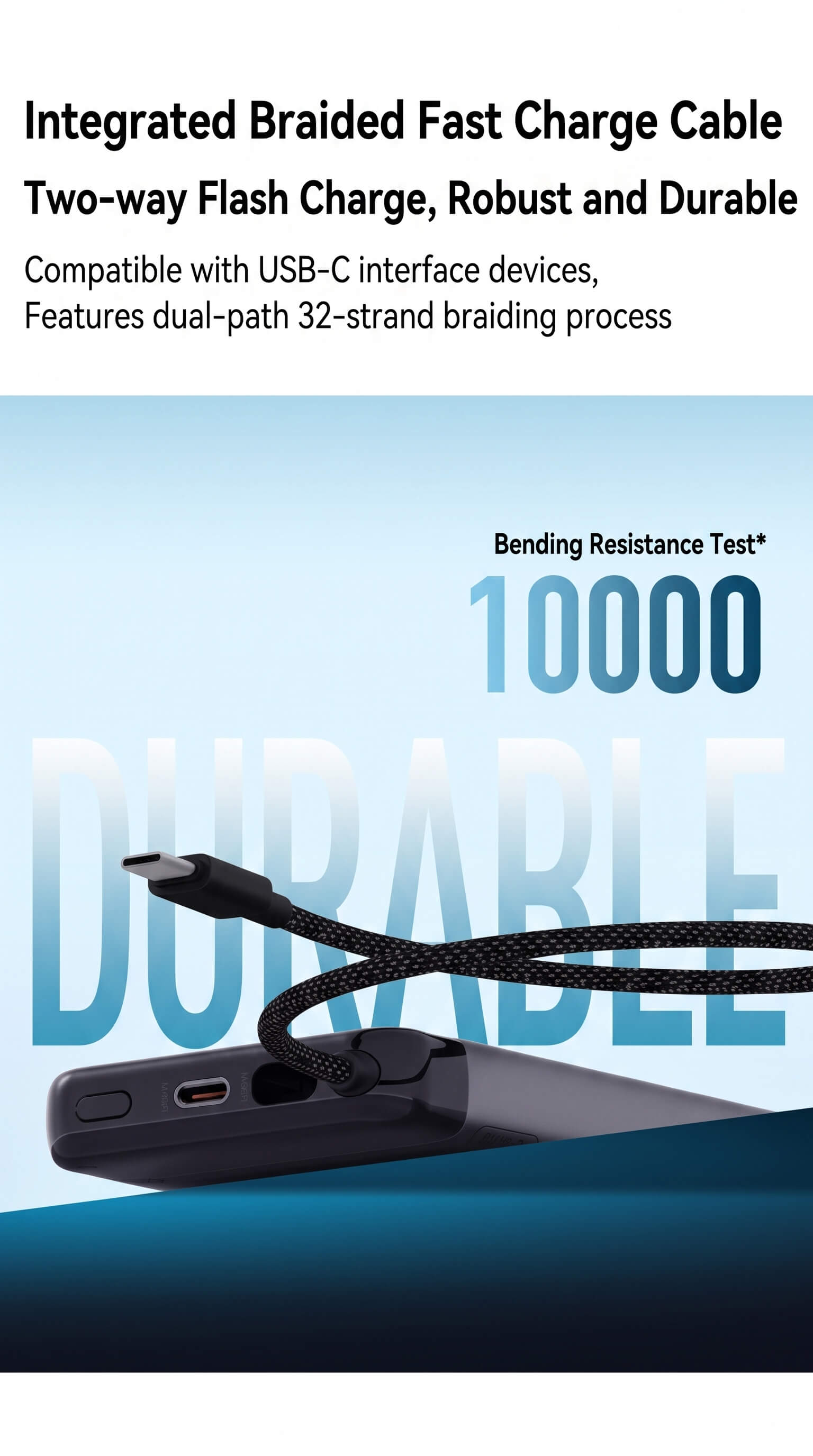 Miwu Ultra-thin Power Bank with Built-in Cable 20000mAh