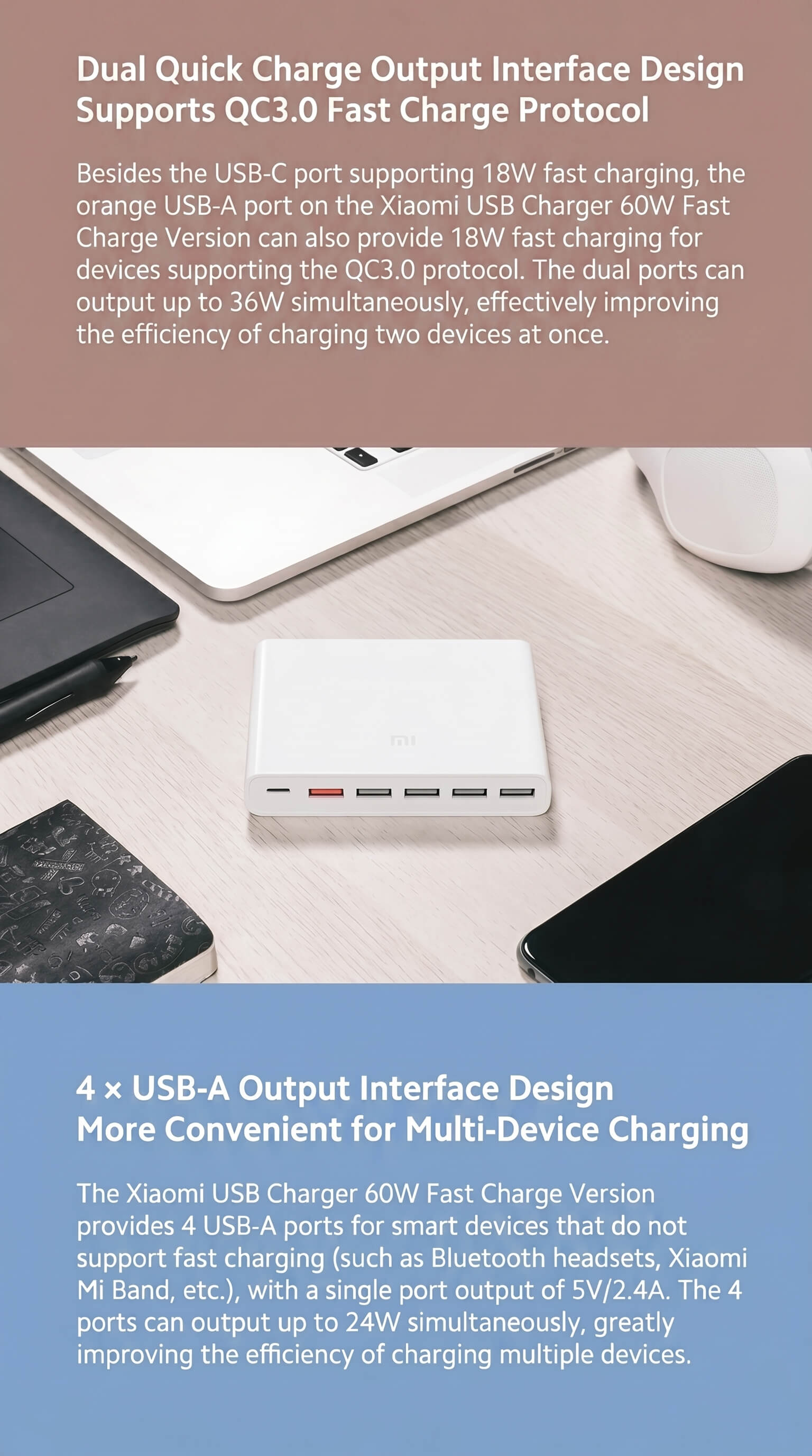 Xiaomi USB Charger 60W Fast Charging Version (6 Ports)