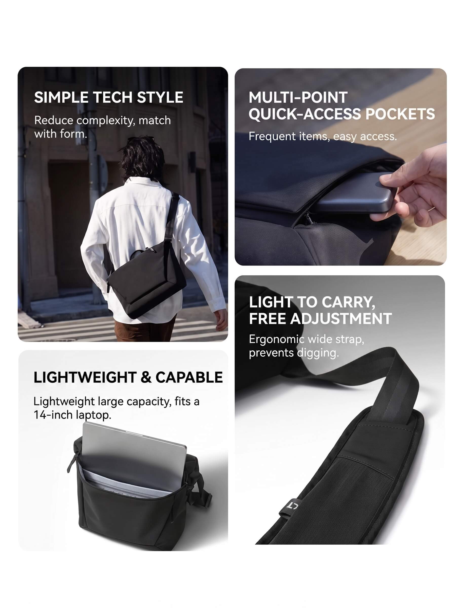 Xiaomi Mijia Crossbody Bag Computer Backpack Large Capacity
