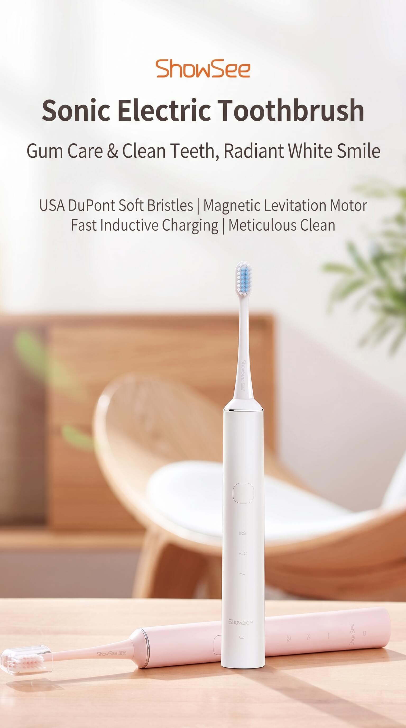 Showsee Small Sound Wave Electric Toothbrush