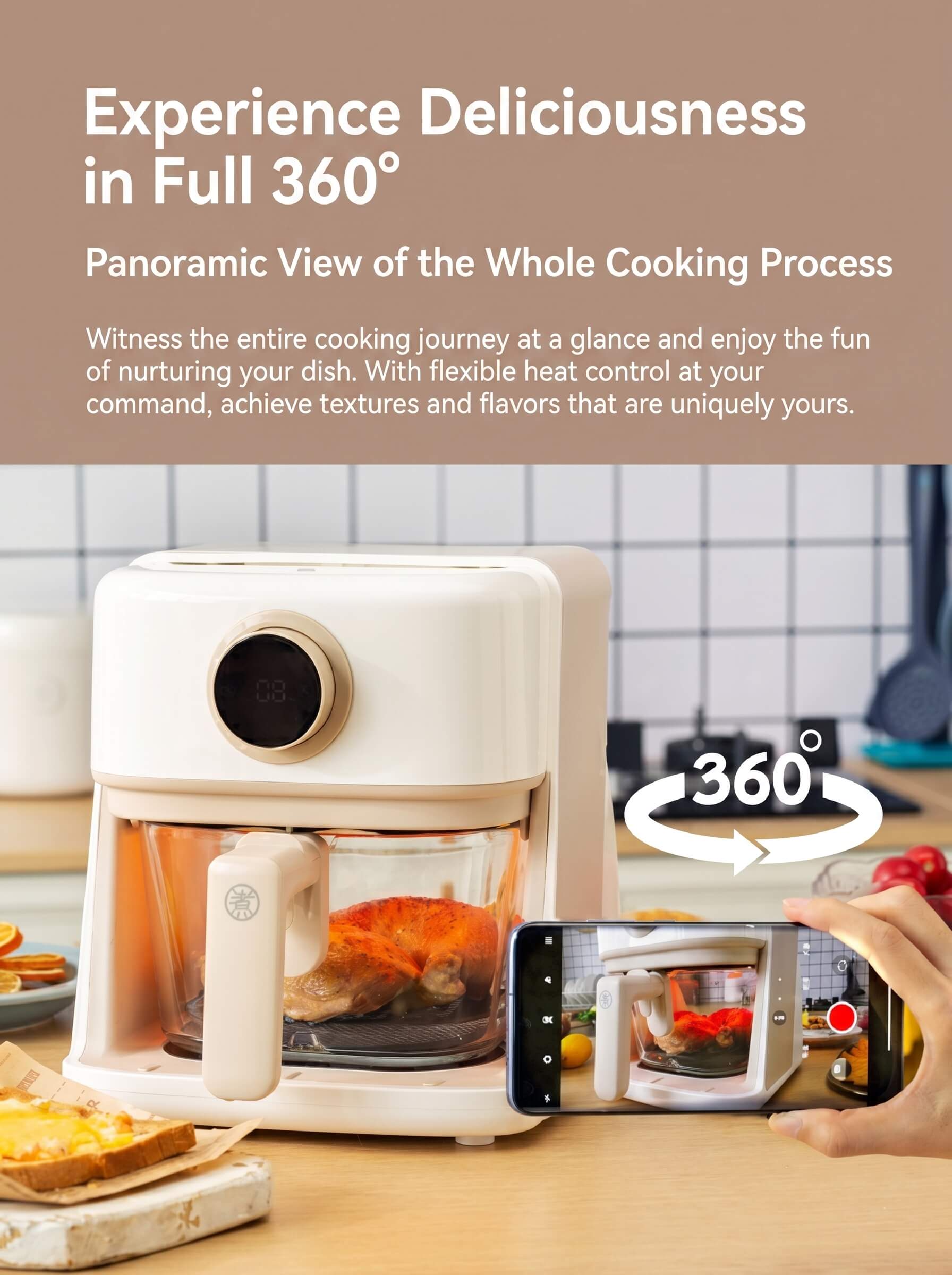 Zhiwu Boiling Visual Air Fryer Transparent Glass