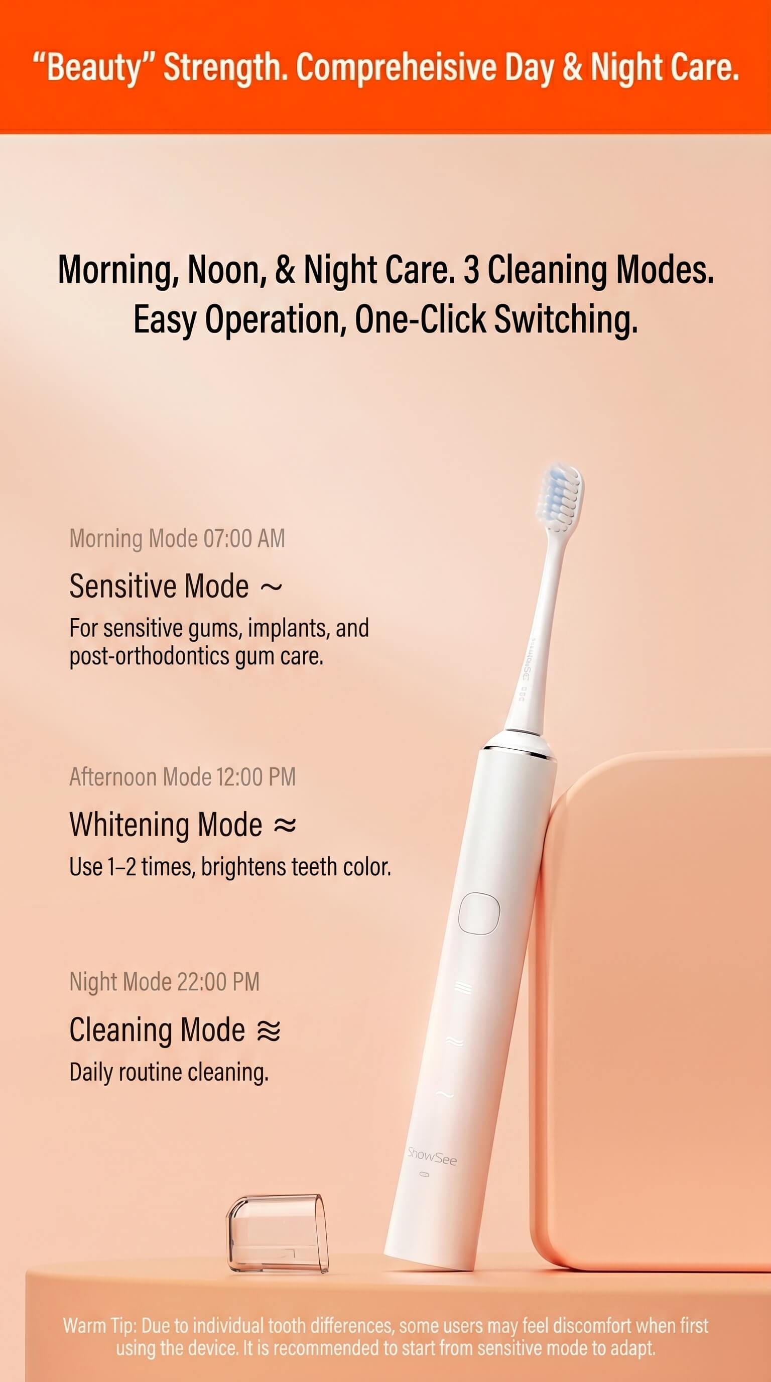 Showsee Small Sound Wave Electric Toothbrush