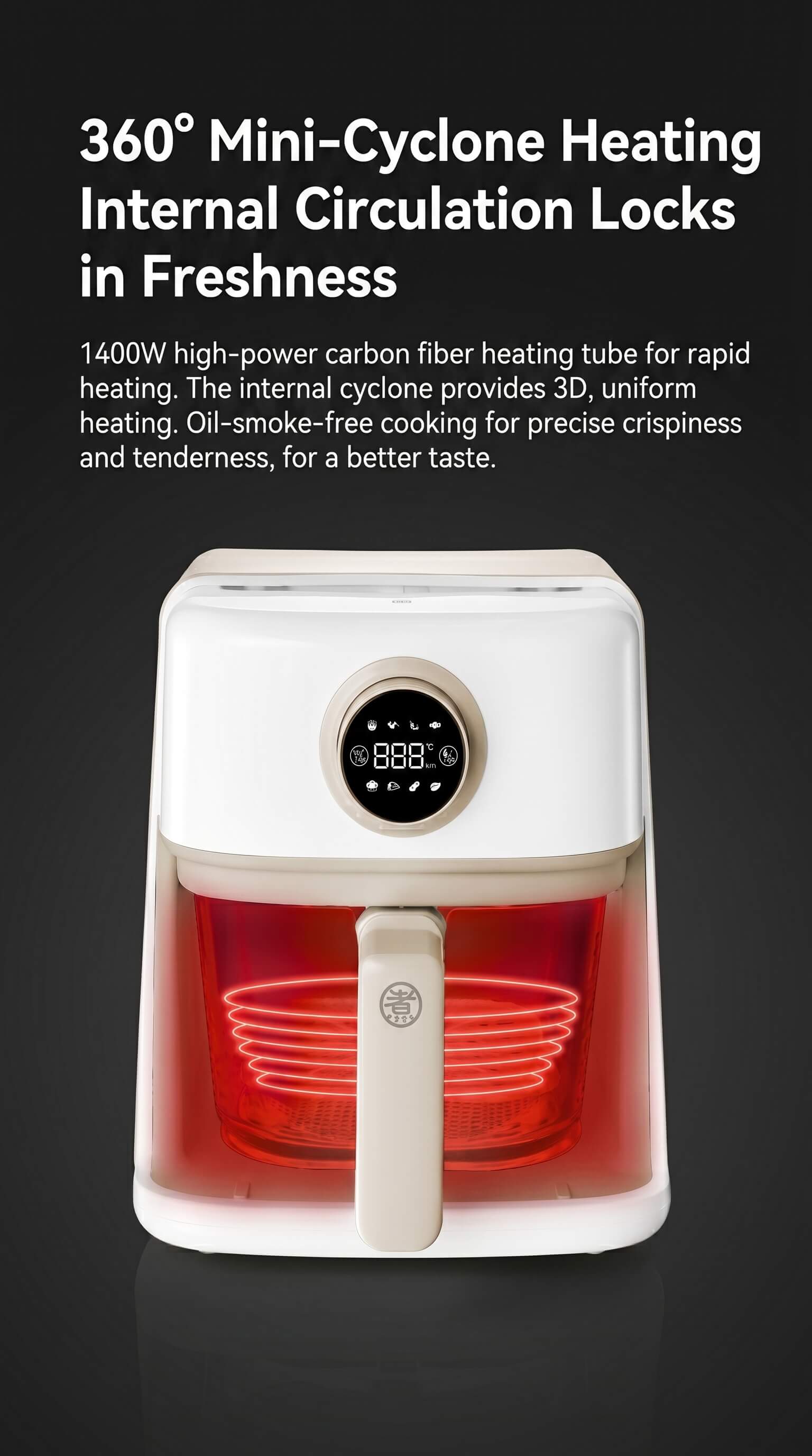 Zhiwu Boiling Visual Air Fryer Transparent Glass