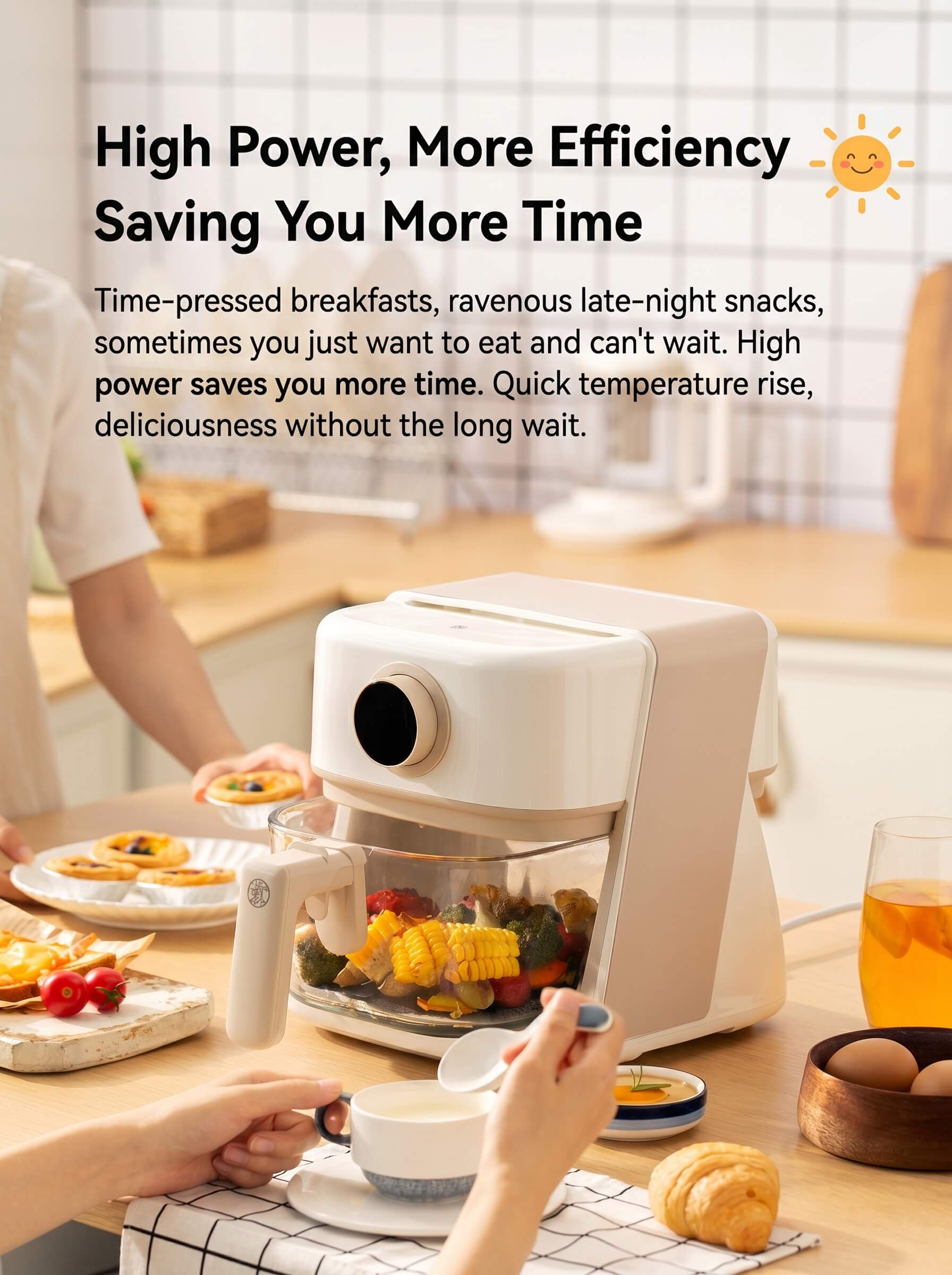 Zhiwu Boiling Visual Air Fryer Transparent Glass