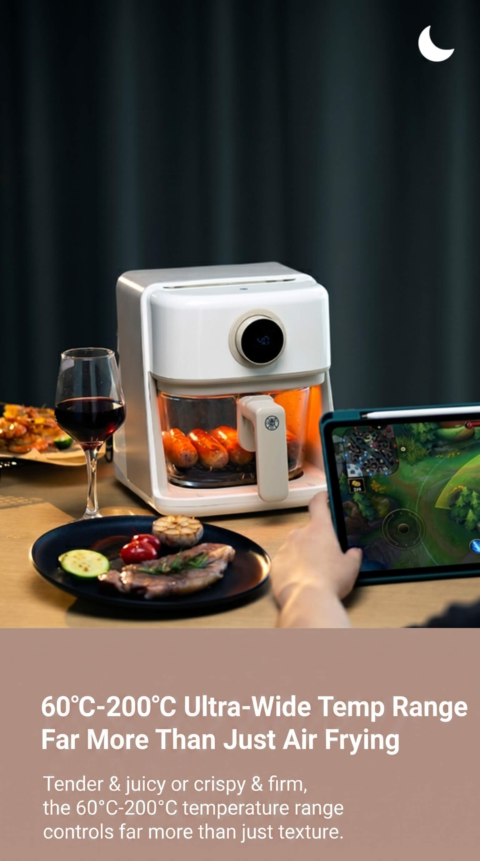 Zhiwu Boiling Visual Air Fryer Transparent Glass