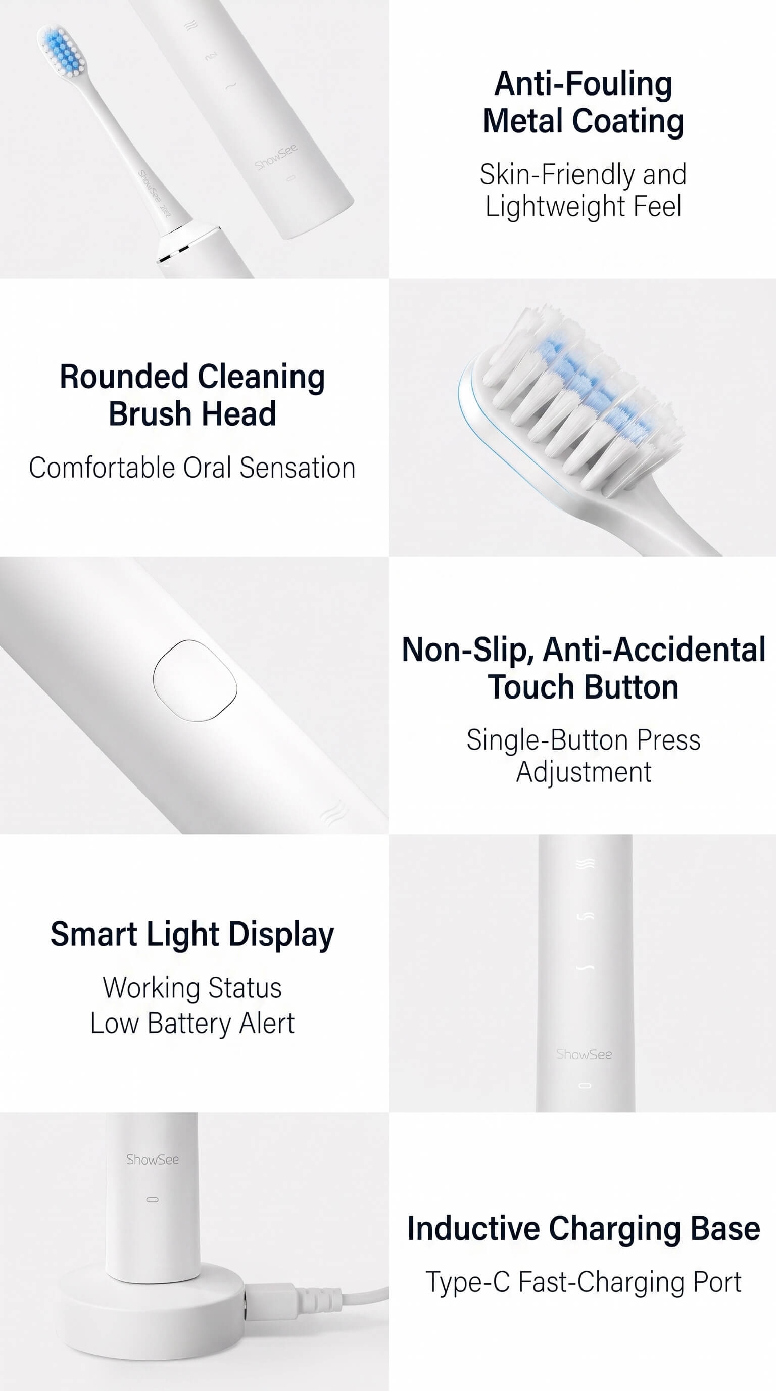 Showsee Small Sound Wave Electric Toothbrush