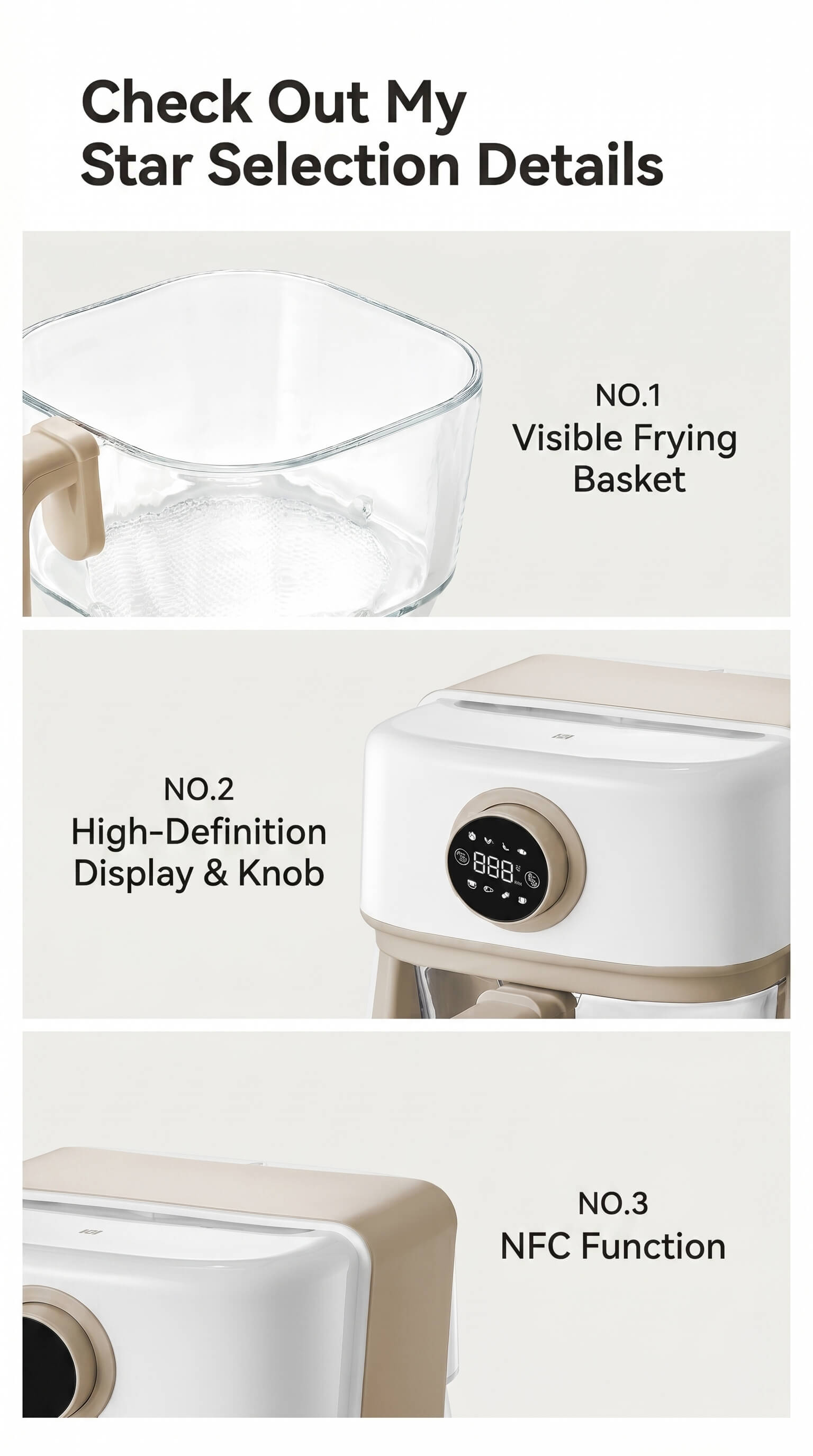 Zhiwu Boiling Visual Air Fryer Transparent Glass