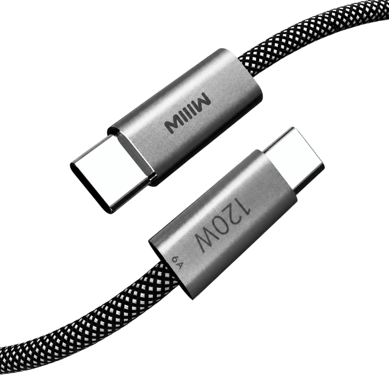 MIIIW 120W 6A Braided Type-C To Type-C Fast Charging Cable
