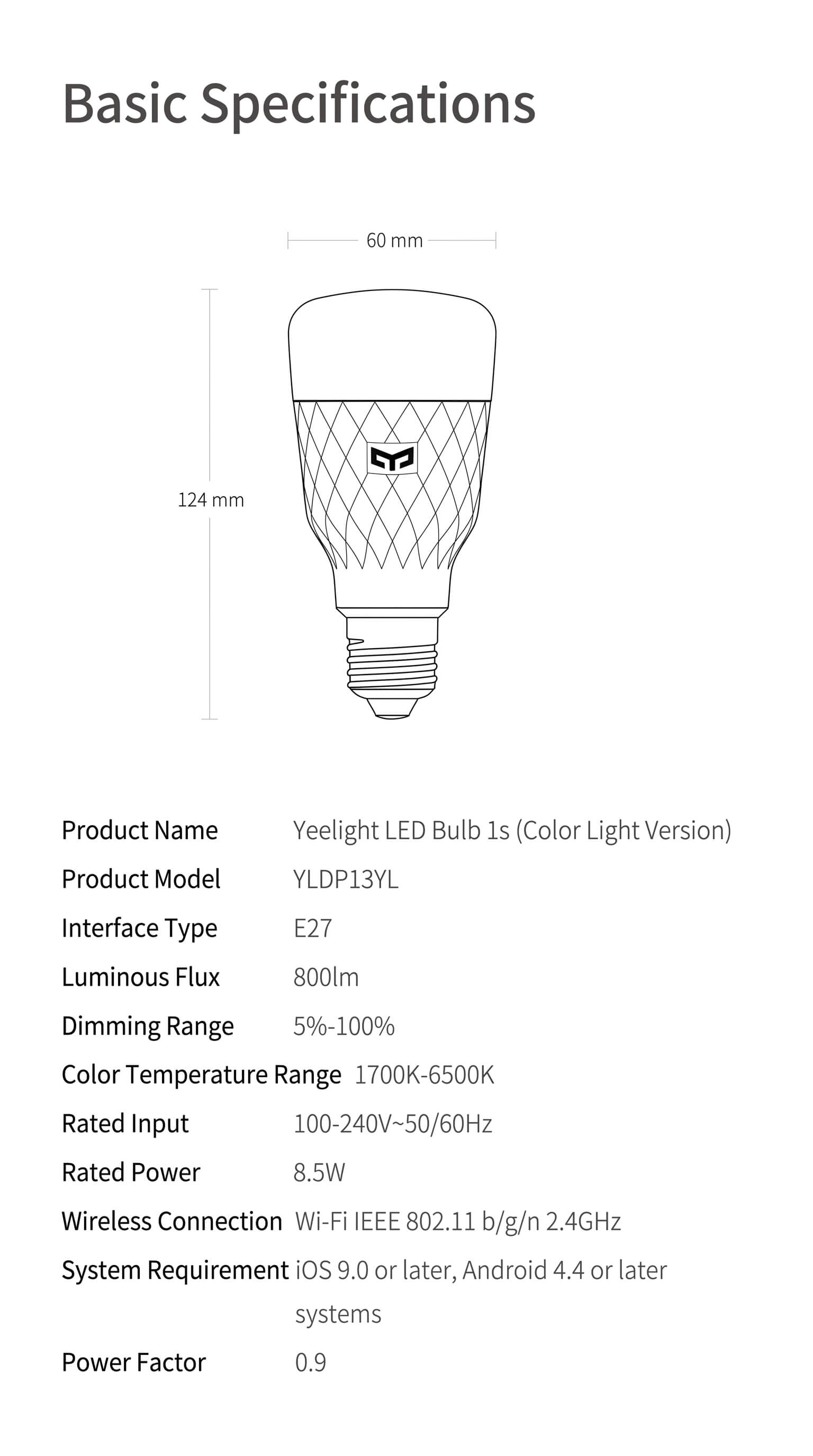 Yeelight Smart LED Bulb 1S Color