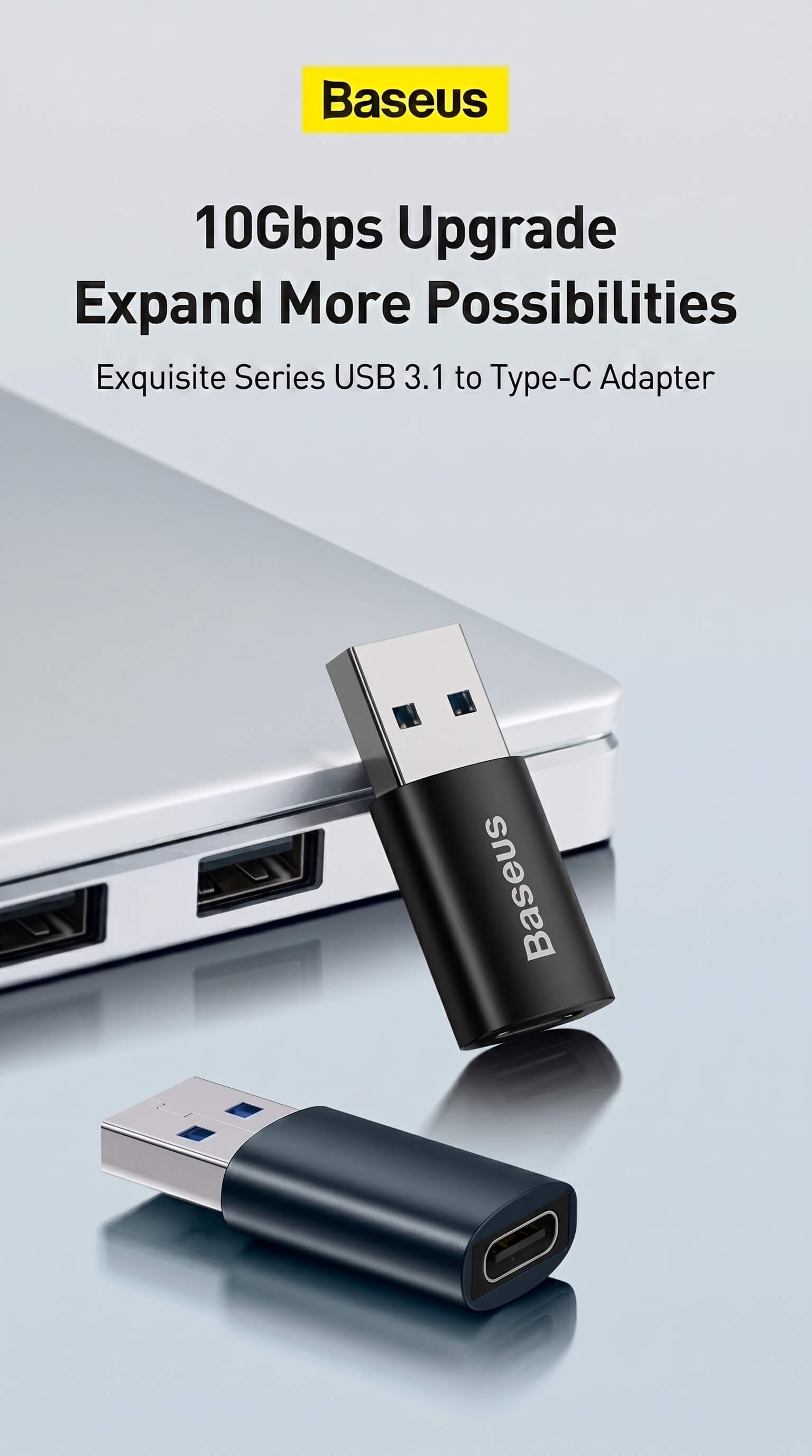 Baseus Ingenuity Series USB-A Male to Type-C Female OTG Mini Adapter USB 3.1