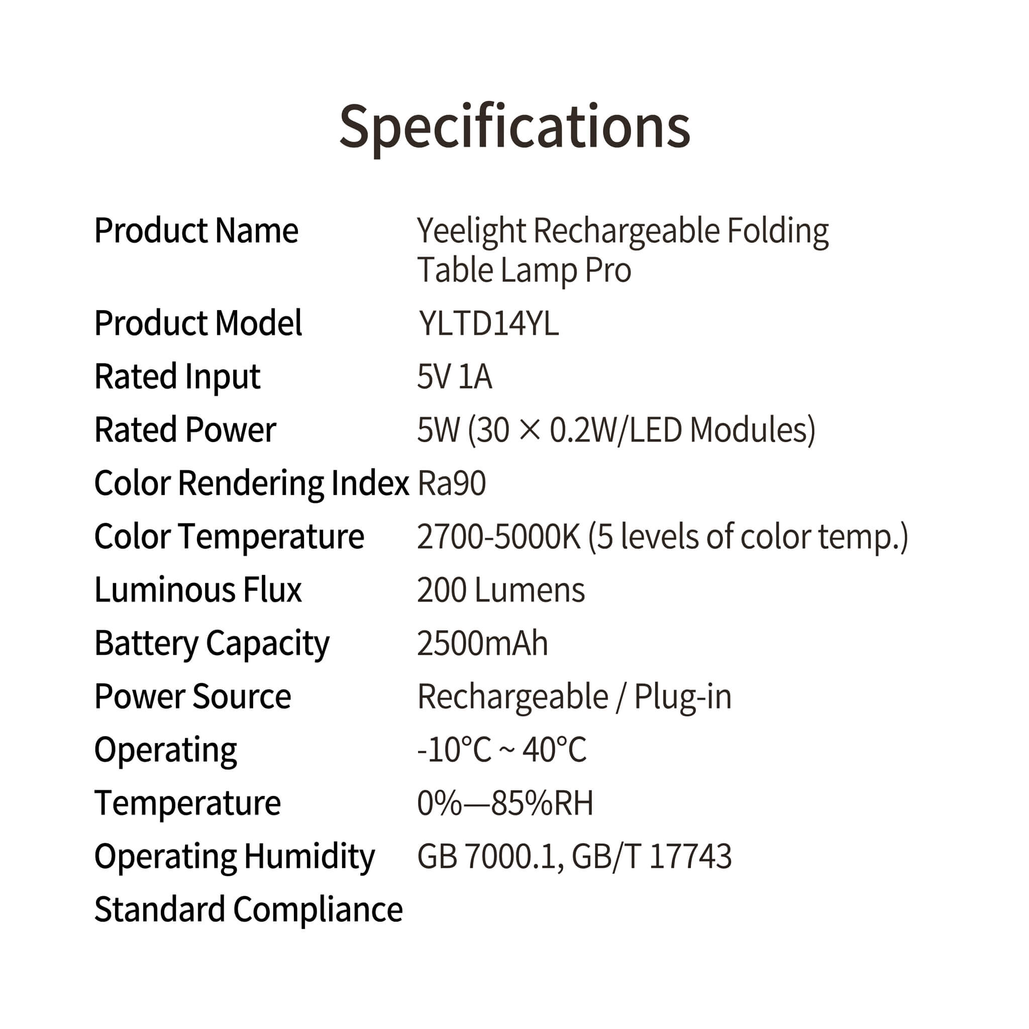 Yeelight Rechargeable Folding Table Lamp Pro