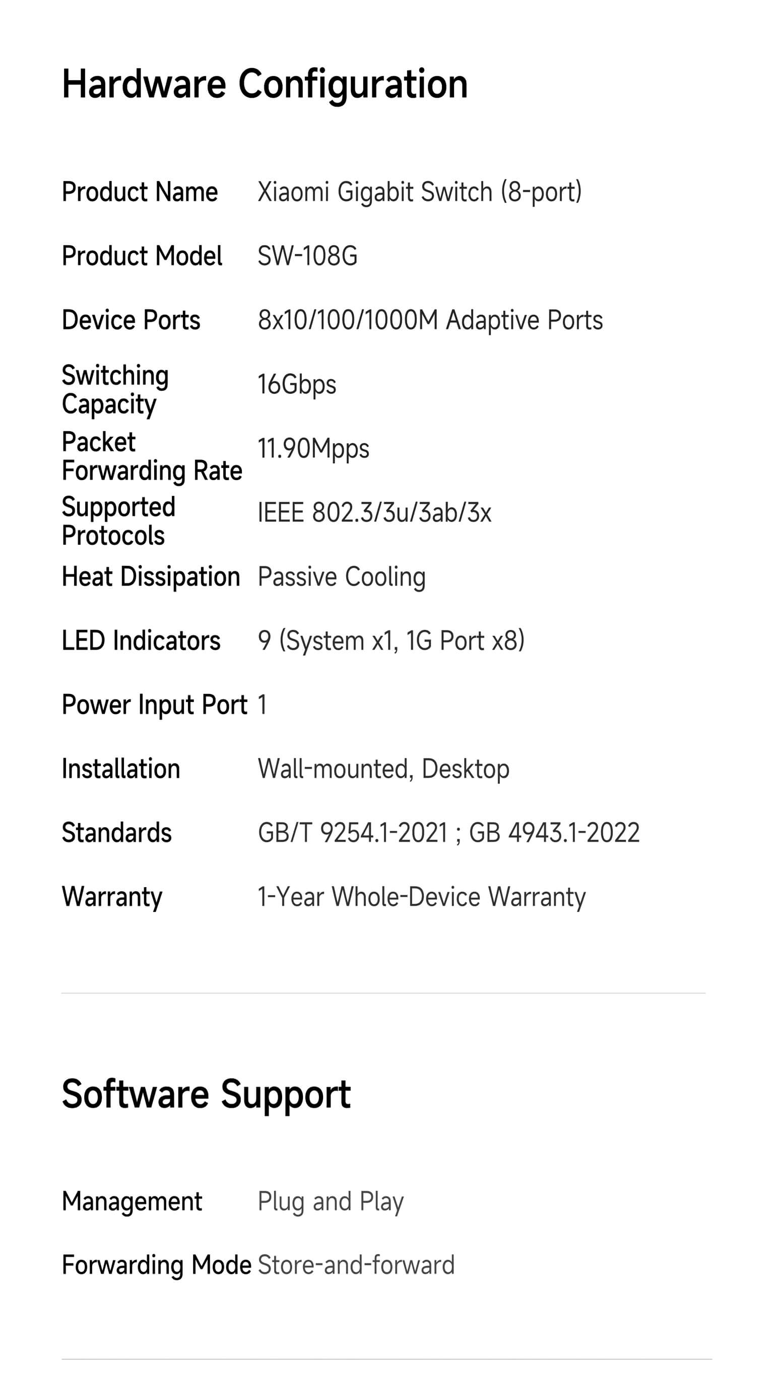 Xiaomi Gigabit Switch 8-Port