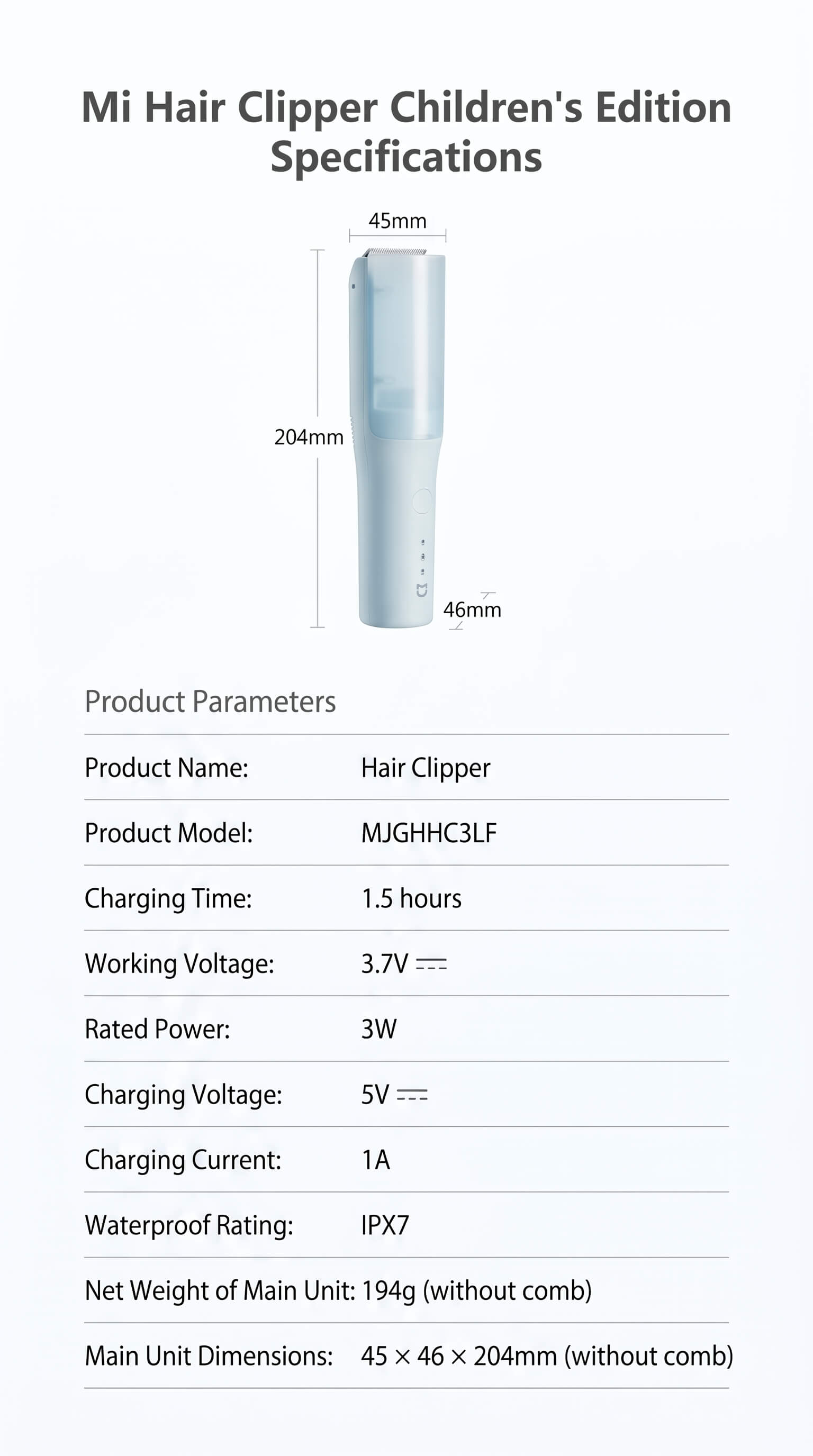 Mi Hair Clipper Children's Edition