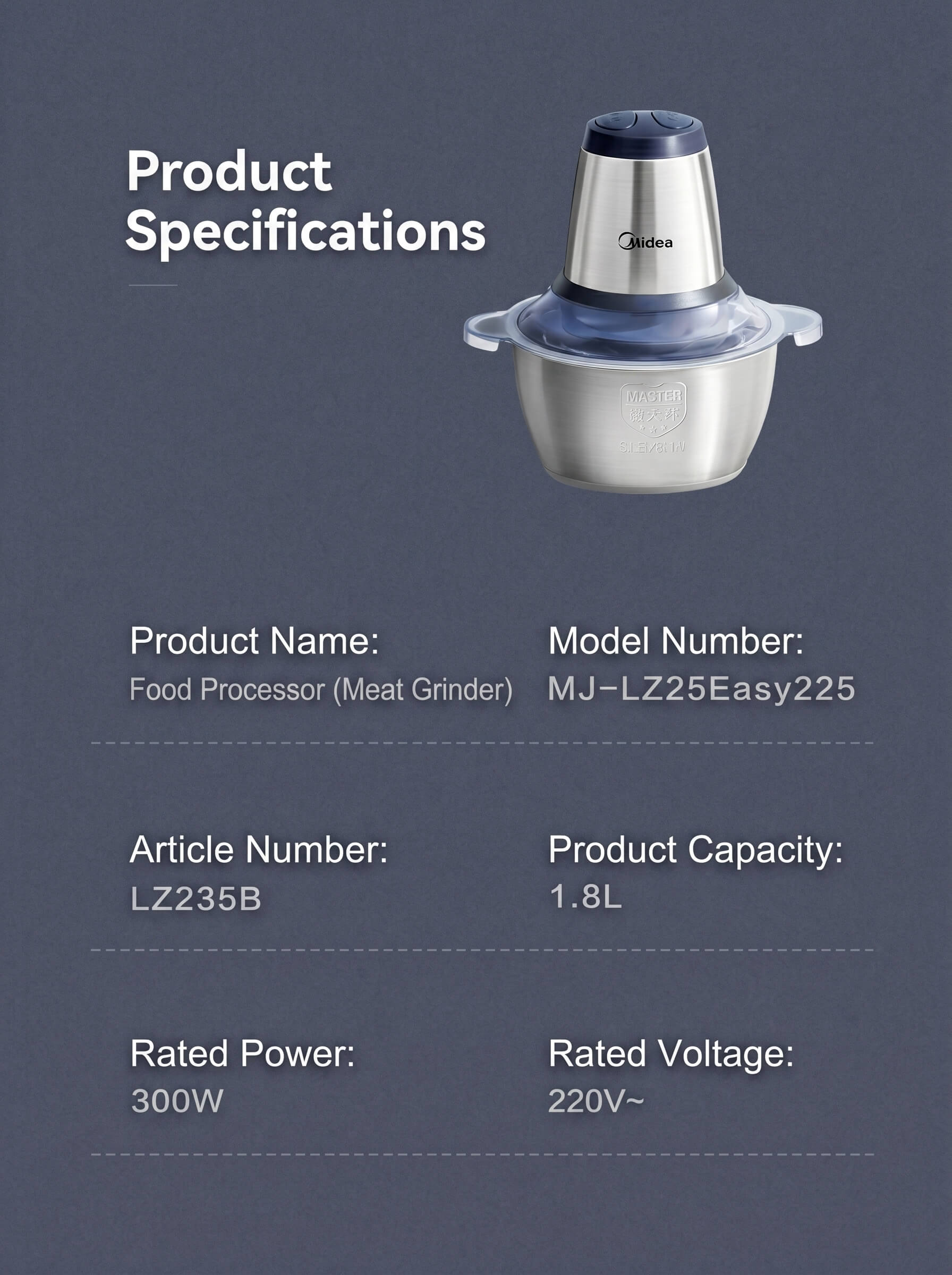 Midea Food Processor Meat Grinder