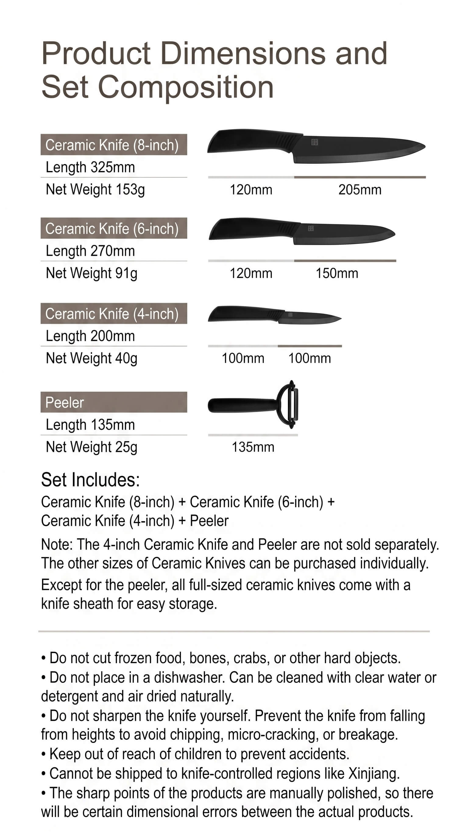 Xiaomi Nano Ceramic Knife Set