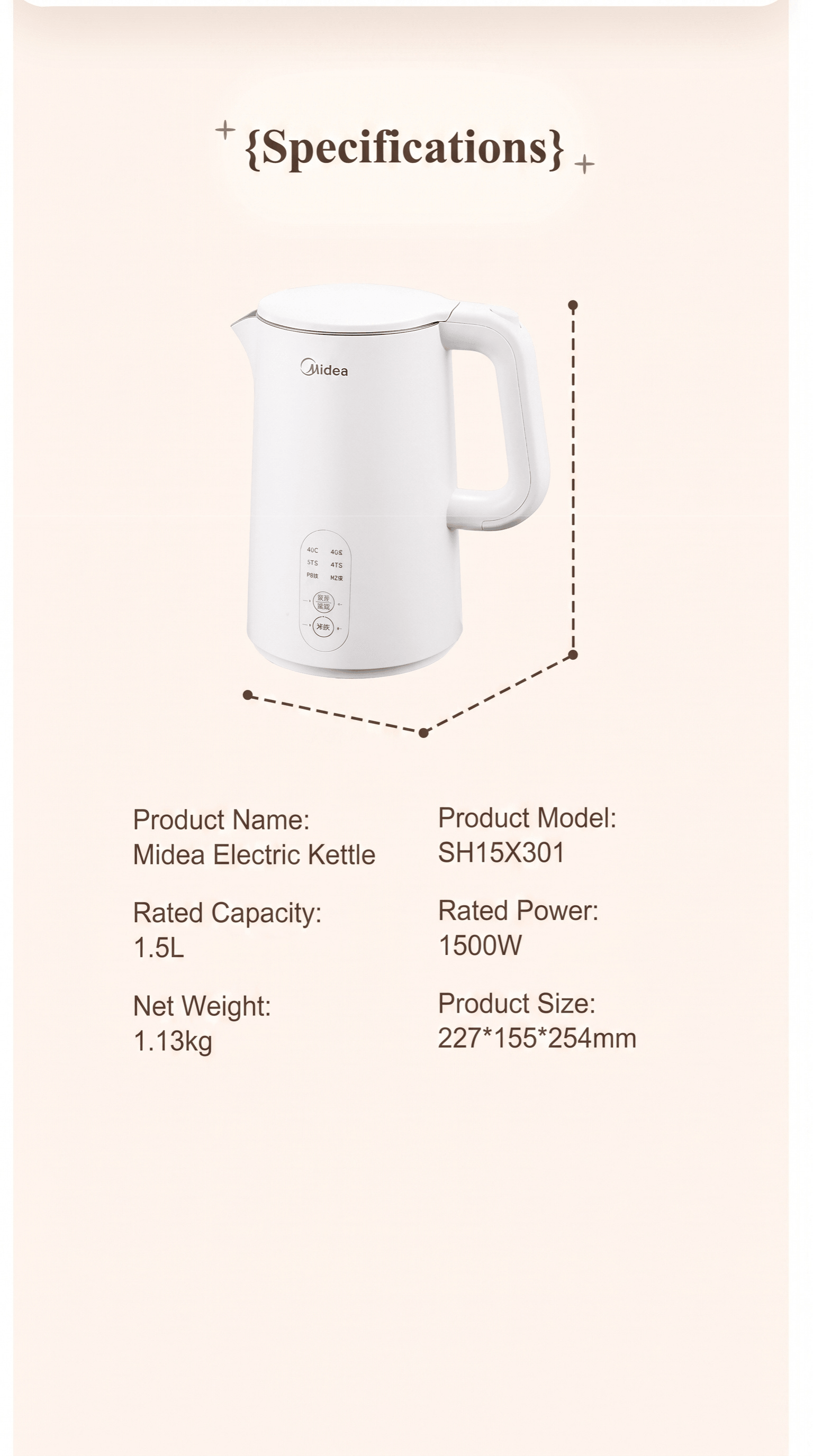 Midea Electric Kettle 1.5L