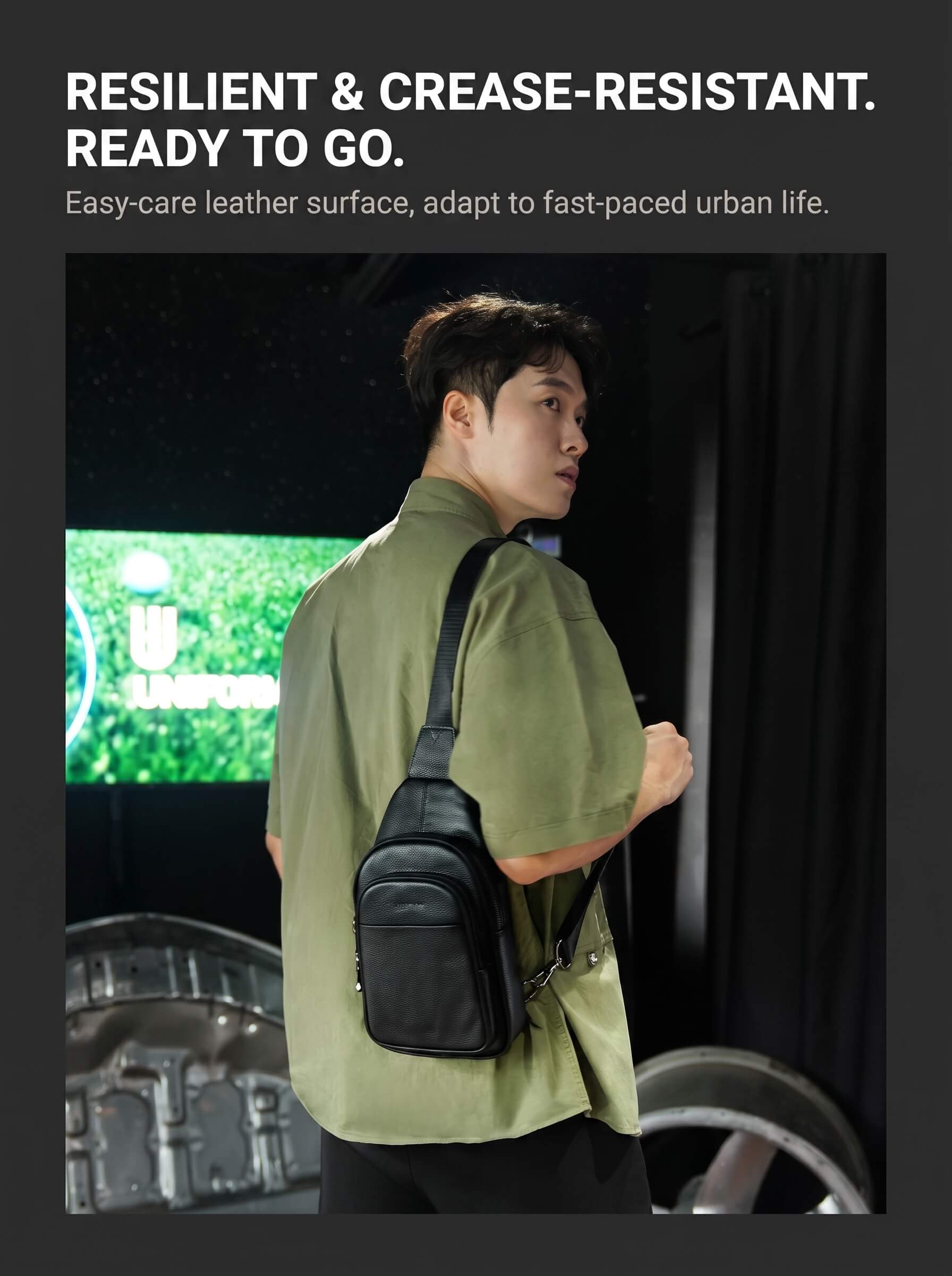 Equinox Leather Vertical Chest Bag