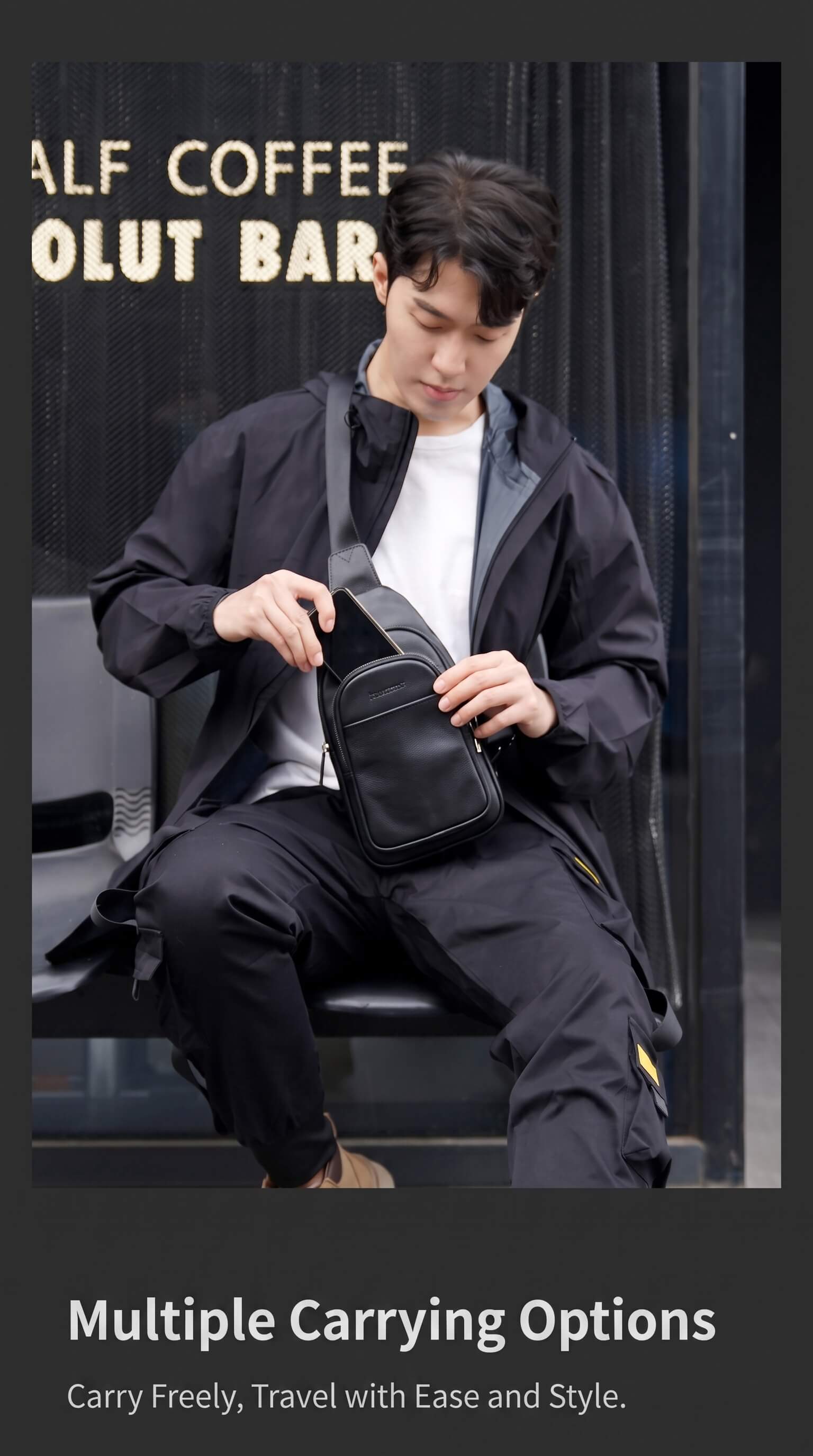 Equinox Leather Vertical Chest Bag