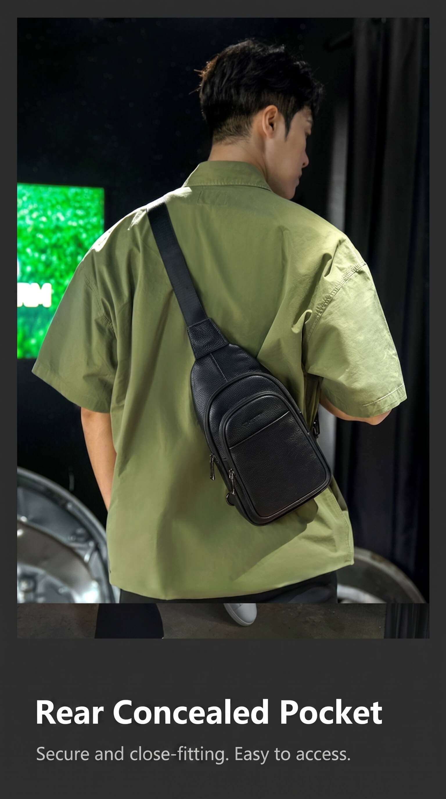 Equinox Leather Vertical Chest Bag