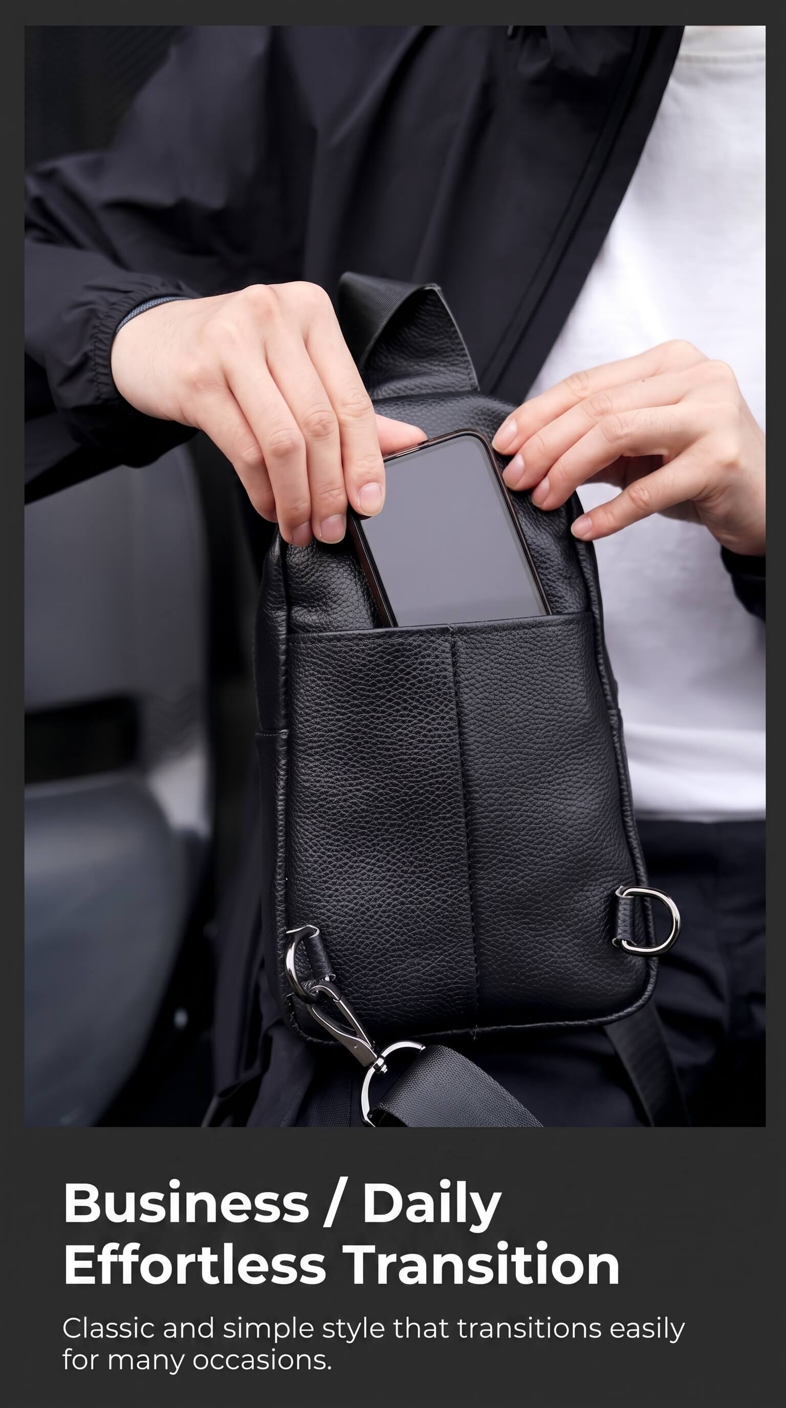 Equinox Leather Vertical Chest Bag